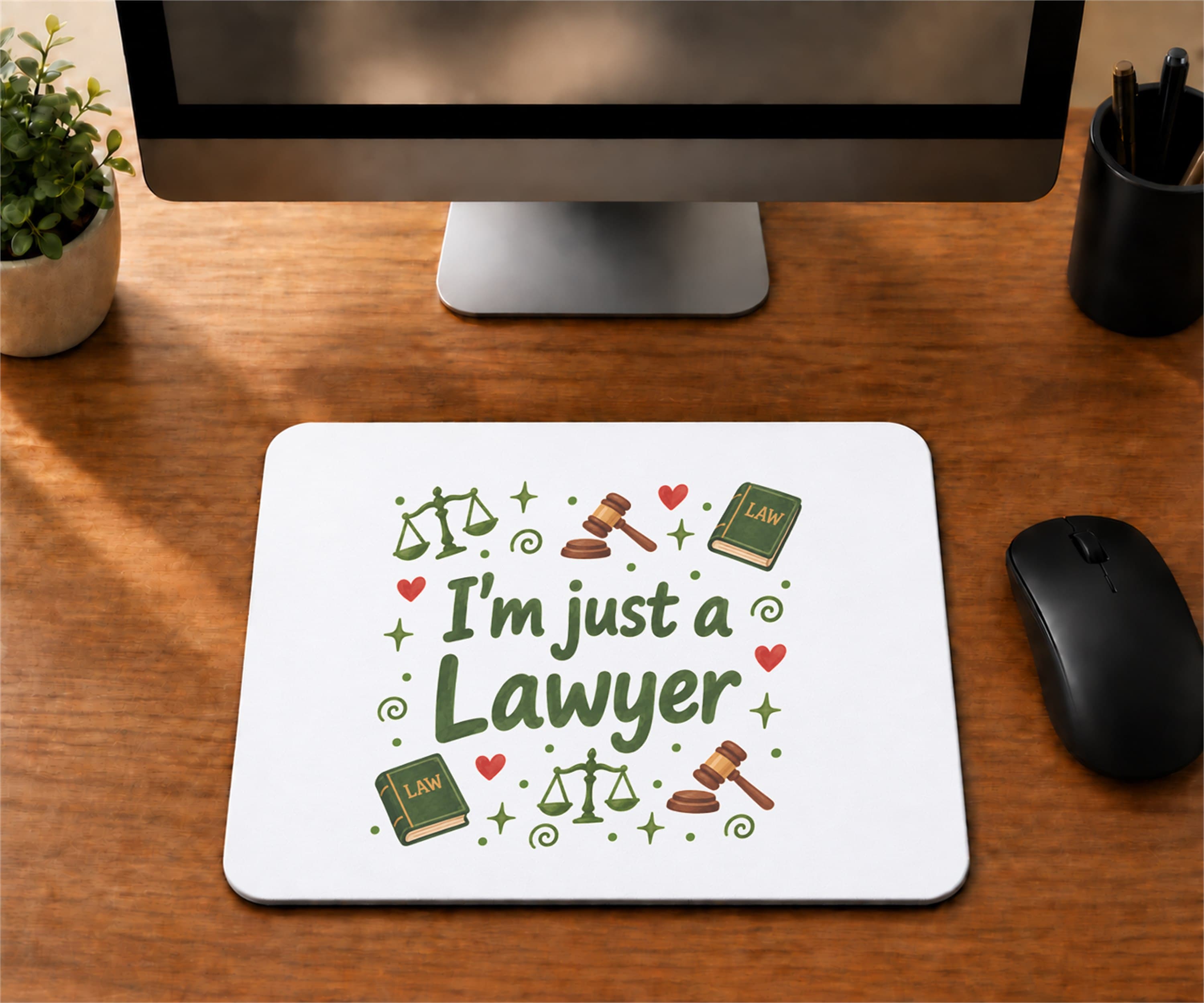 Avukat Temalı Baskılı Mousepad - Avukata Hediye Bilgisayar Altlığı