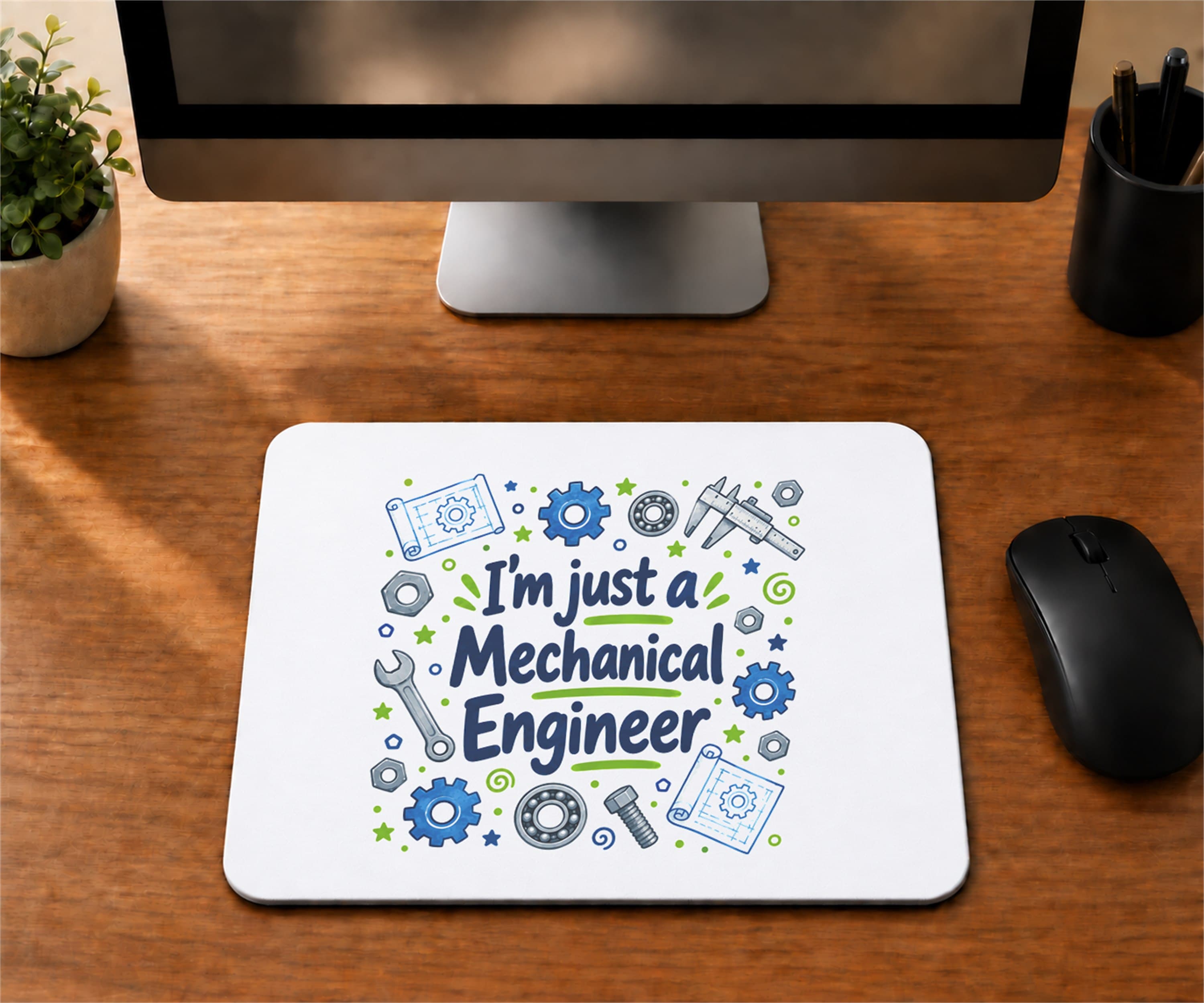 Makine Mühendisi Temalı Baskılı Mousepad - Makine Mühendisine Hediye Bilgisayar Altlığı
