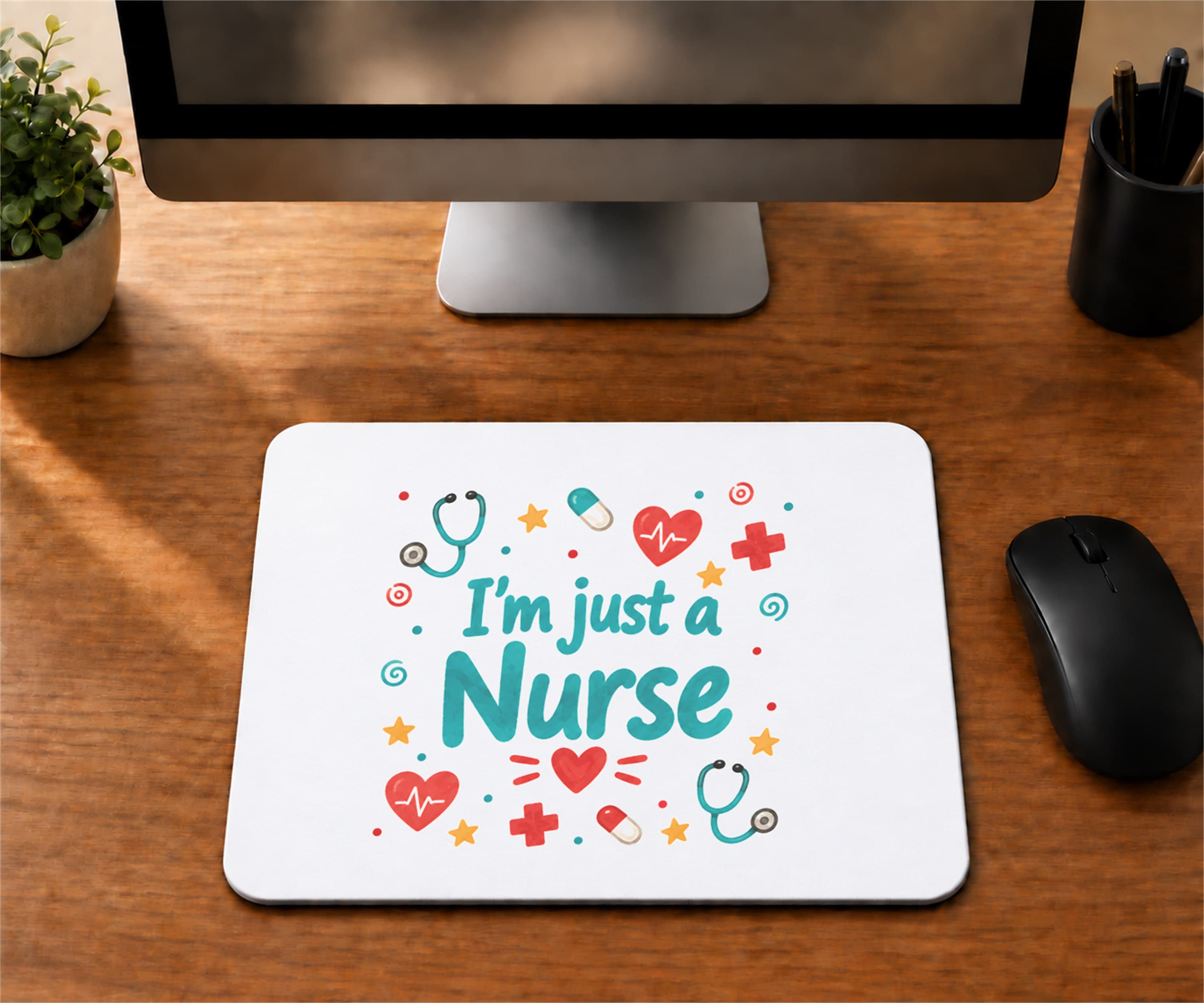 Hemşire Temalı Baskılı Mousepad - Hemşireye Hediye Bilgisayar Altlığı