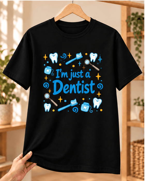 Diş Hekimi Baskılı Siyah Tişört - Diş Hekimine Hediye Unisex - XXL