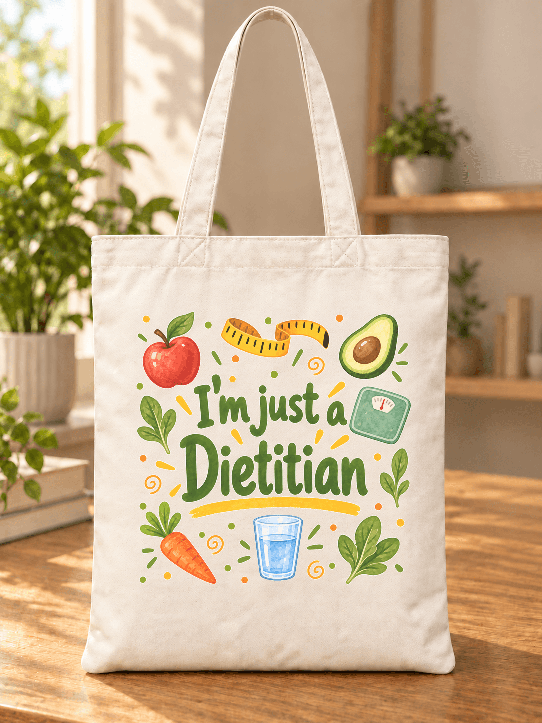 Diyetisyen Baskılı Bez Çanta - Diyetisyene Hediye Omuz Çantası