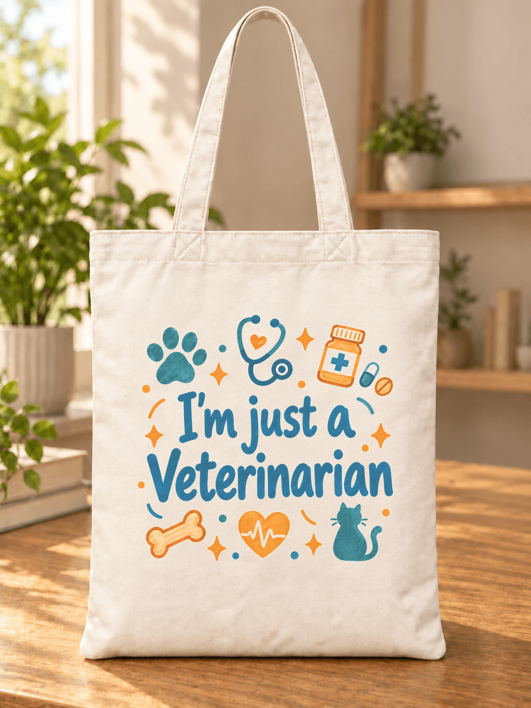 Veteriner Baskılı Bez Çanta - Veterinere Hediye Omuz Çantası