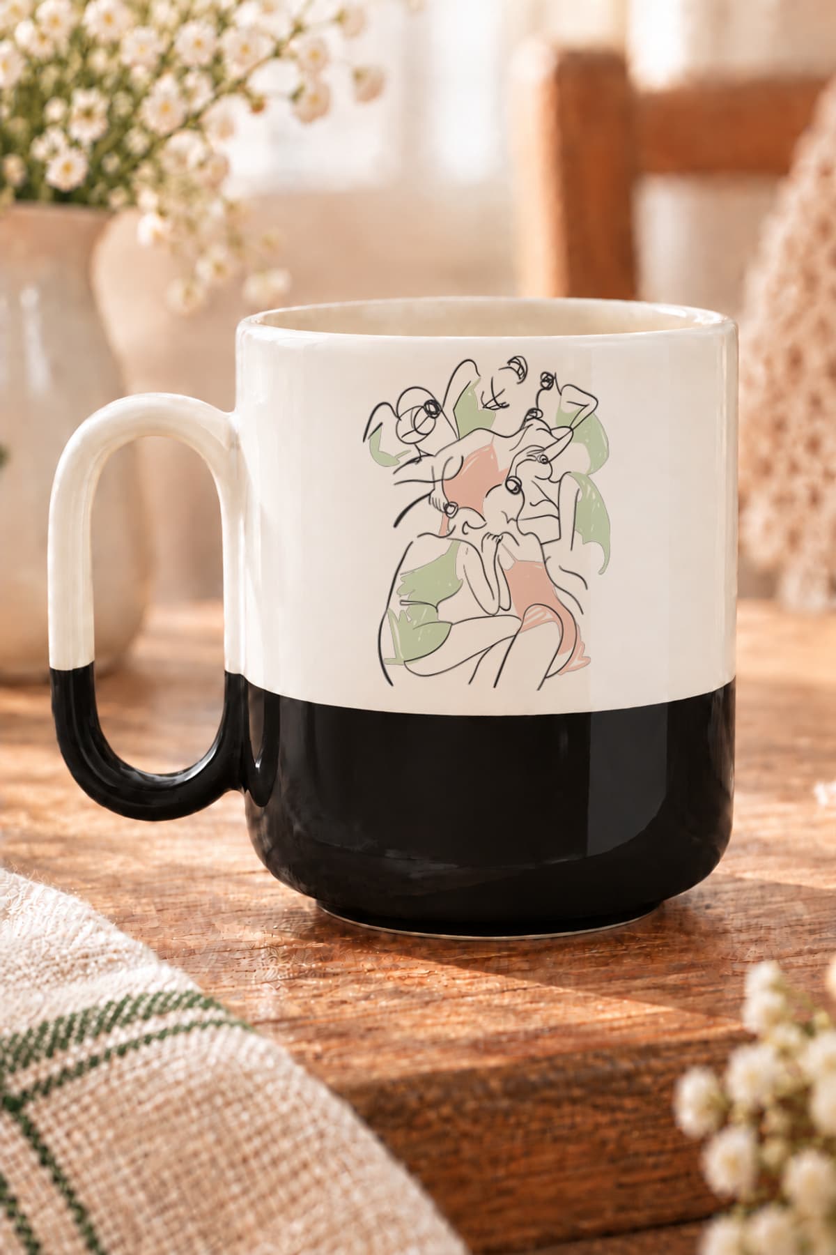 Balerinler Baskılı Alt Yarısı Renkli Arya Kupa Bardak Fincan Mug