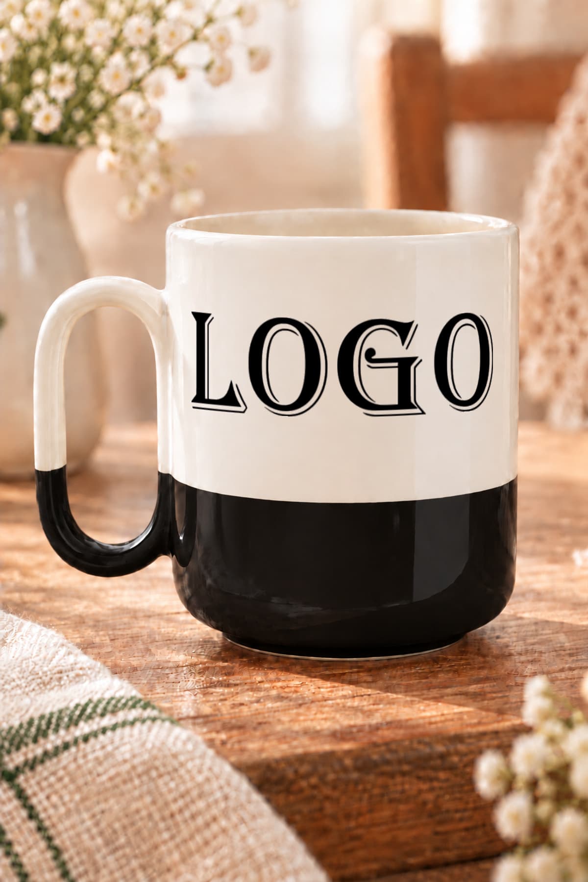 Seçtiğin Isim&logo Baskılı Alt Yarısı Renkli Arya Kupa Bardak Fincan Mug