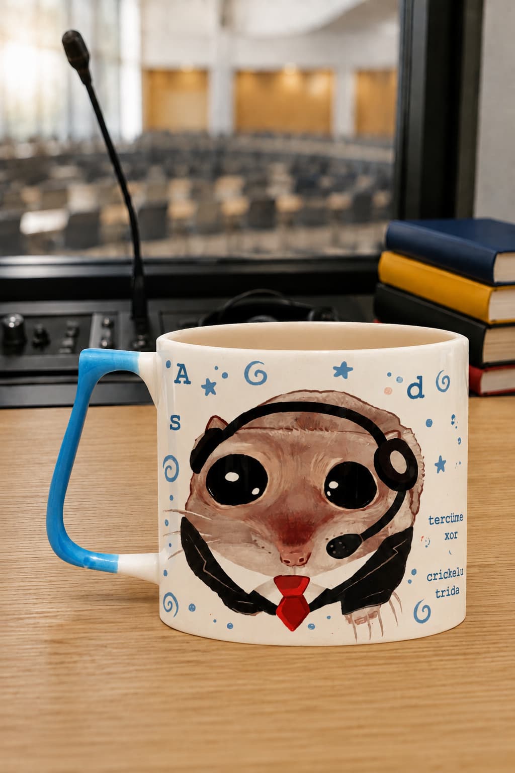 Sad Üzgün Hamster Tercüman Baskılı Kulplu Prime Kupa - Tercümana Hediye Bardak Fincan Mug