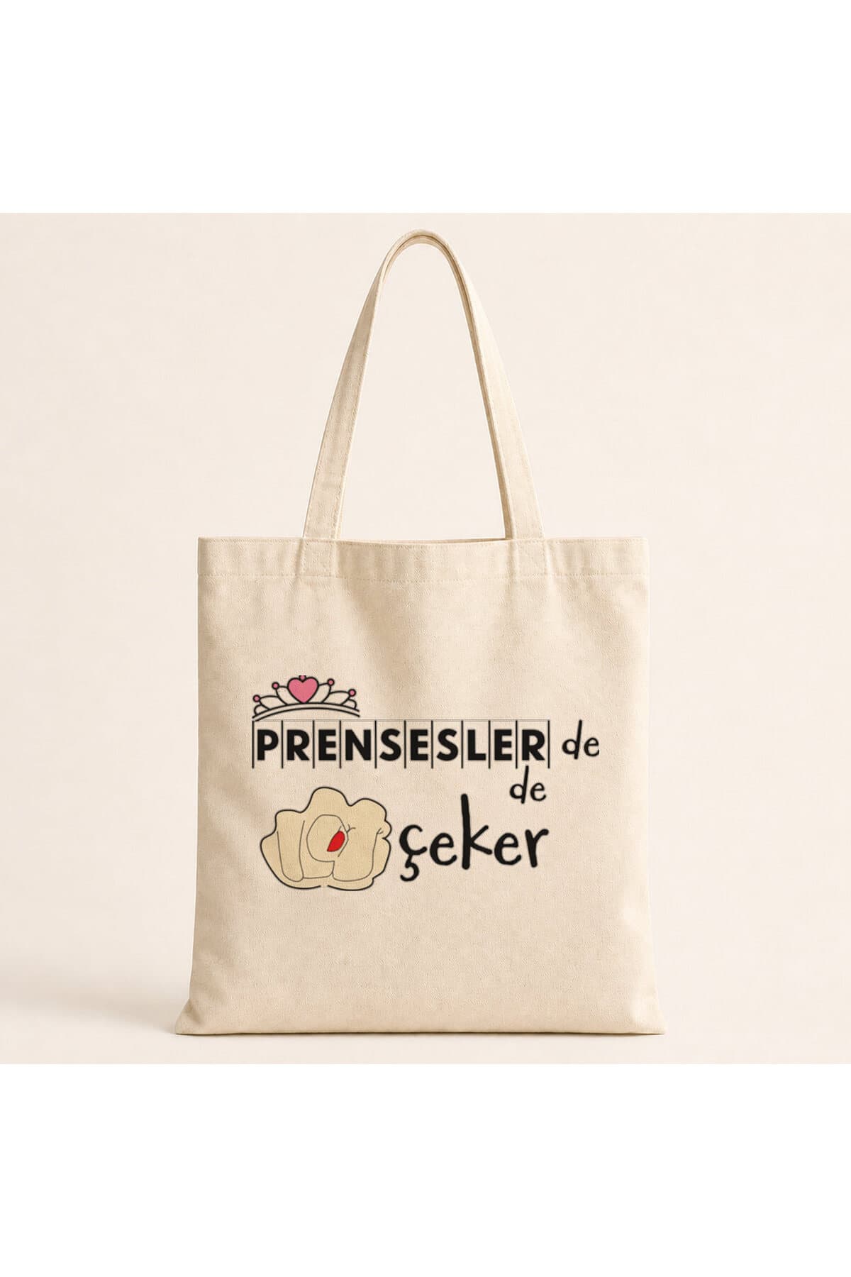 Prensesler De Nah Çeker Baskılı Bez Çanta Omuz Çantası
