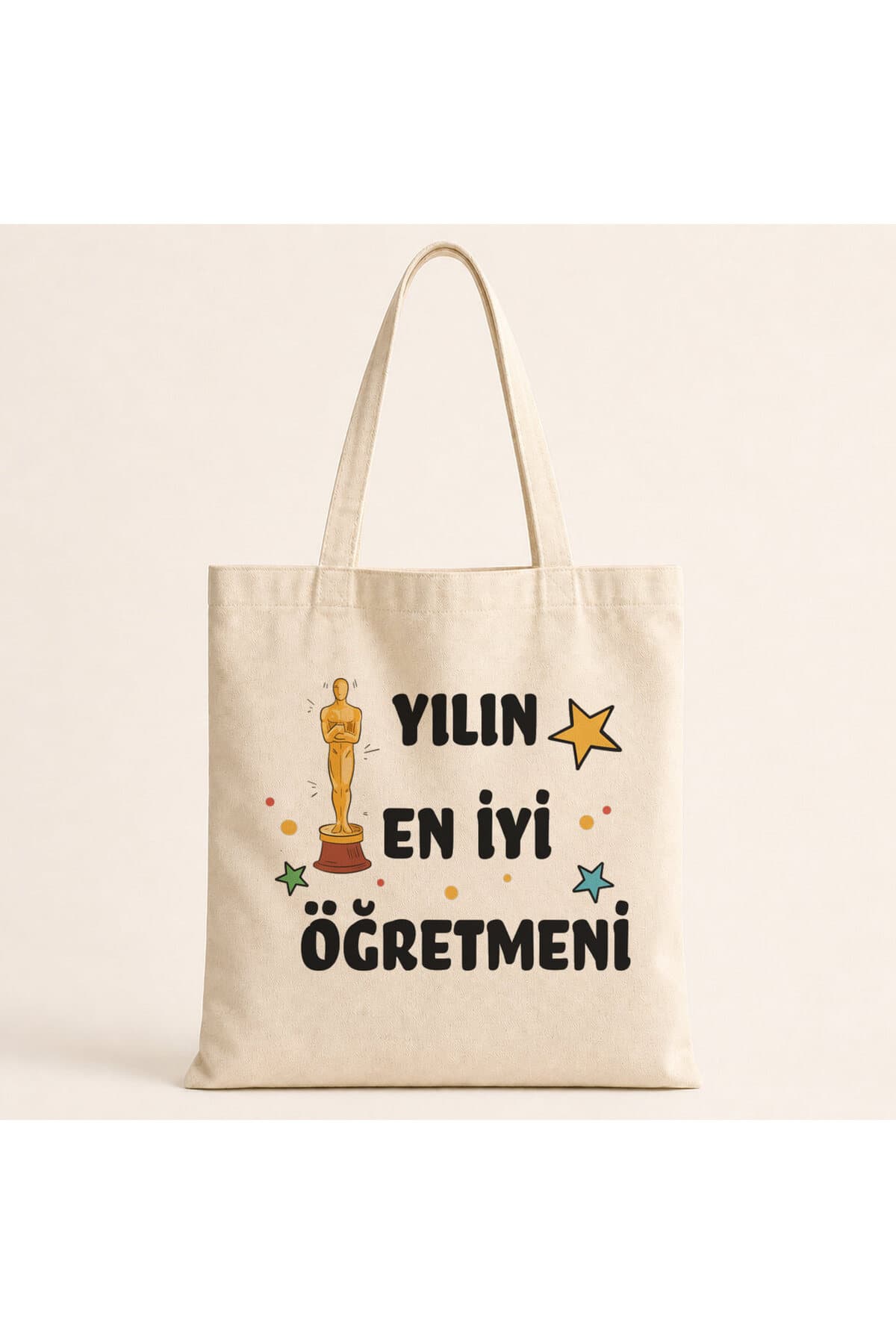 Yılın En İyi Öğretmeni Baskılı Bez Çanta - Öğretmene Hediye Omuz Çantası