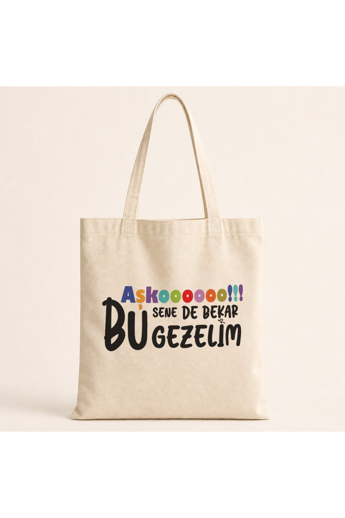 Aşkoooooo Baskılı Bez Çanta - Sevgiliye Hediye Omuz Çantası