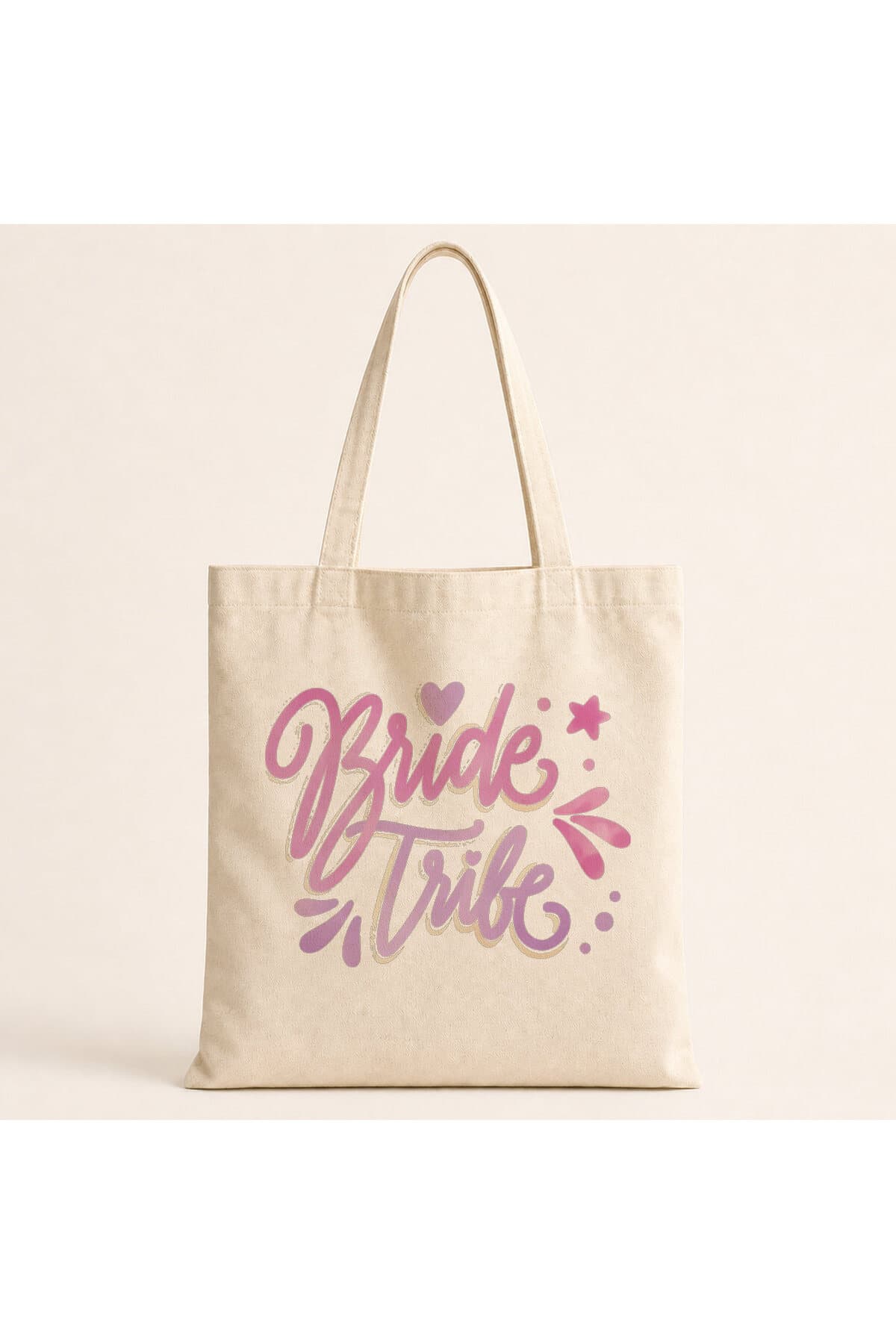 Bride Tribe Yazı Baskılı Bez Çanta Omuz Çantası