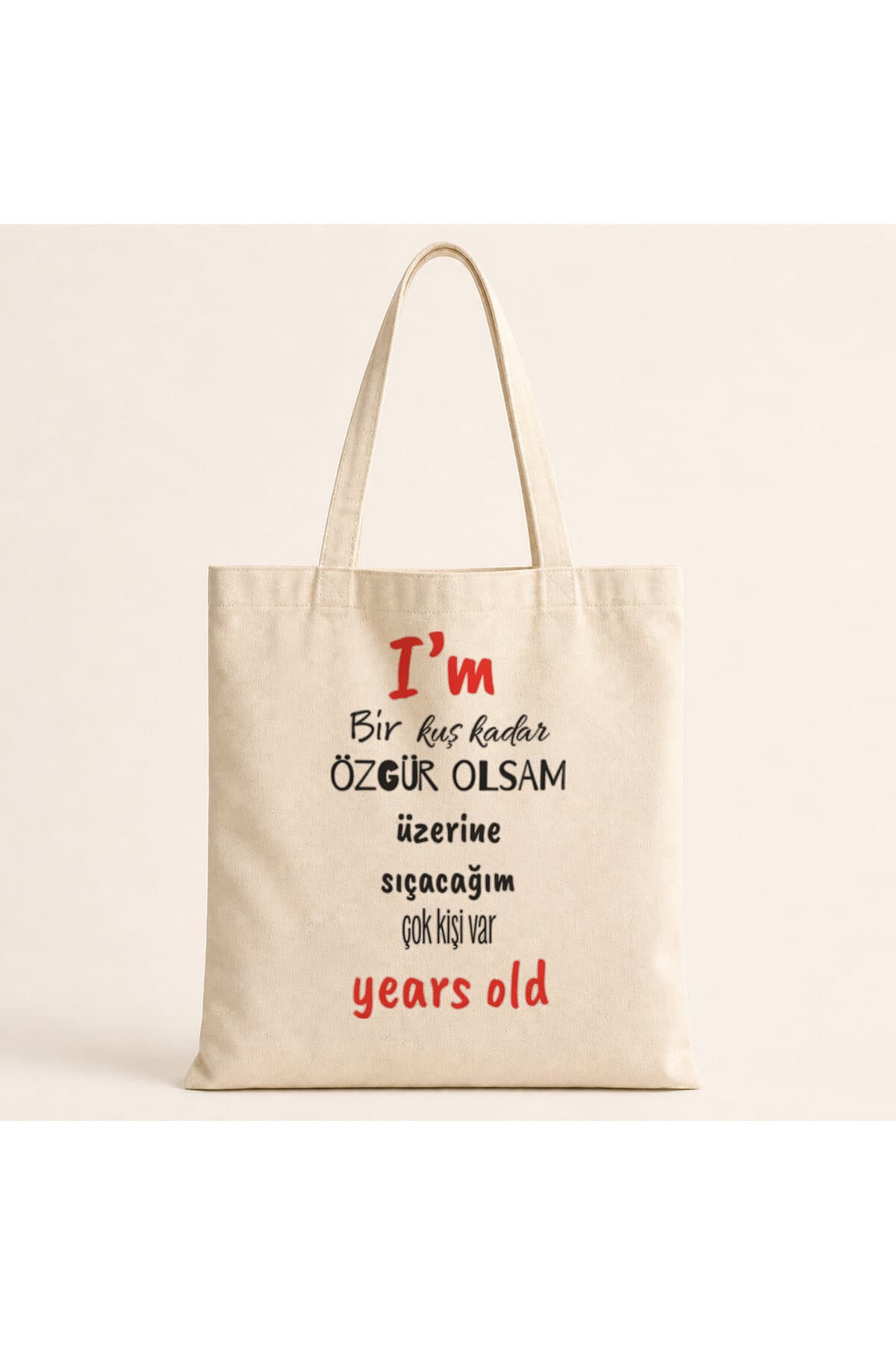 I`m Bir Kuş Kadar Özgür Olsam Baskılı Bez Çanta Omuz Çantası