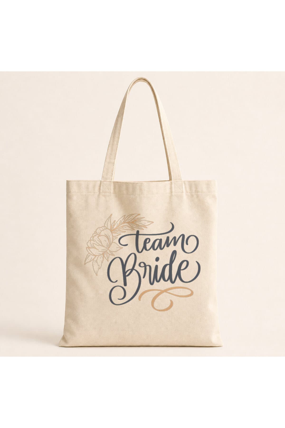 Team Bride Yazı Baskılı Bez Çanta Omuz Çantası