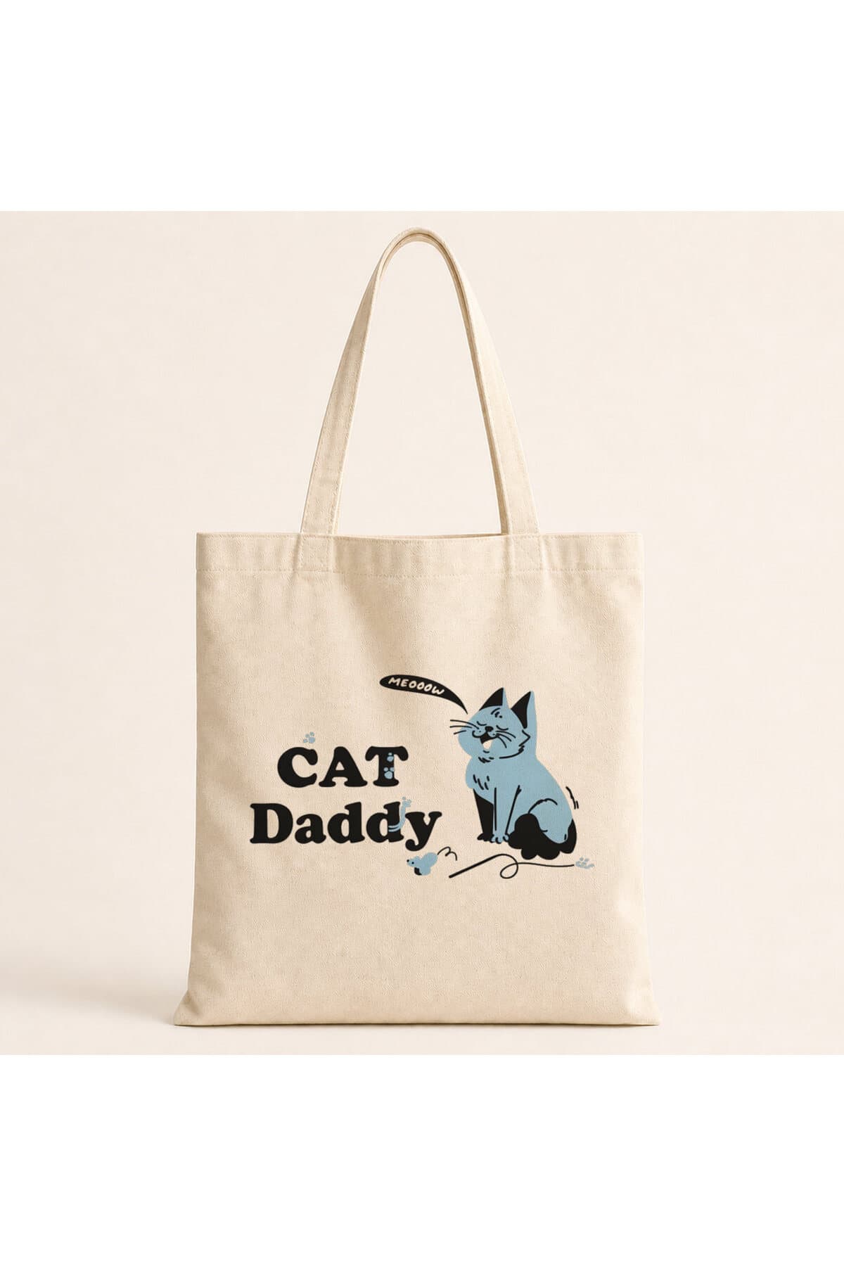 Cad Daddy Baskılı Bez Çanta Omuz Çantası