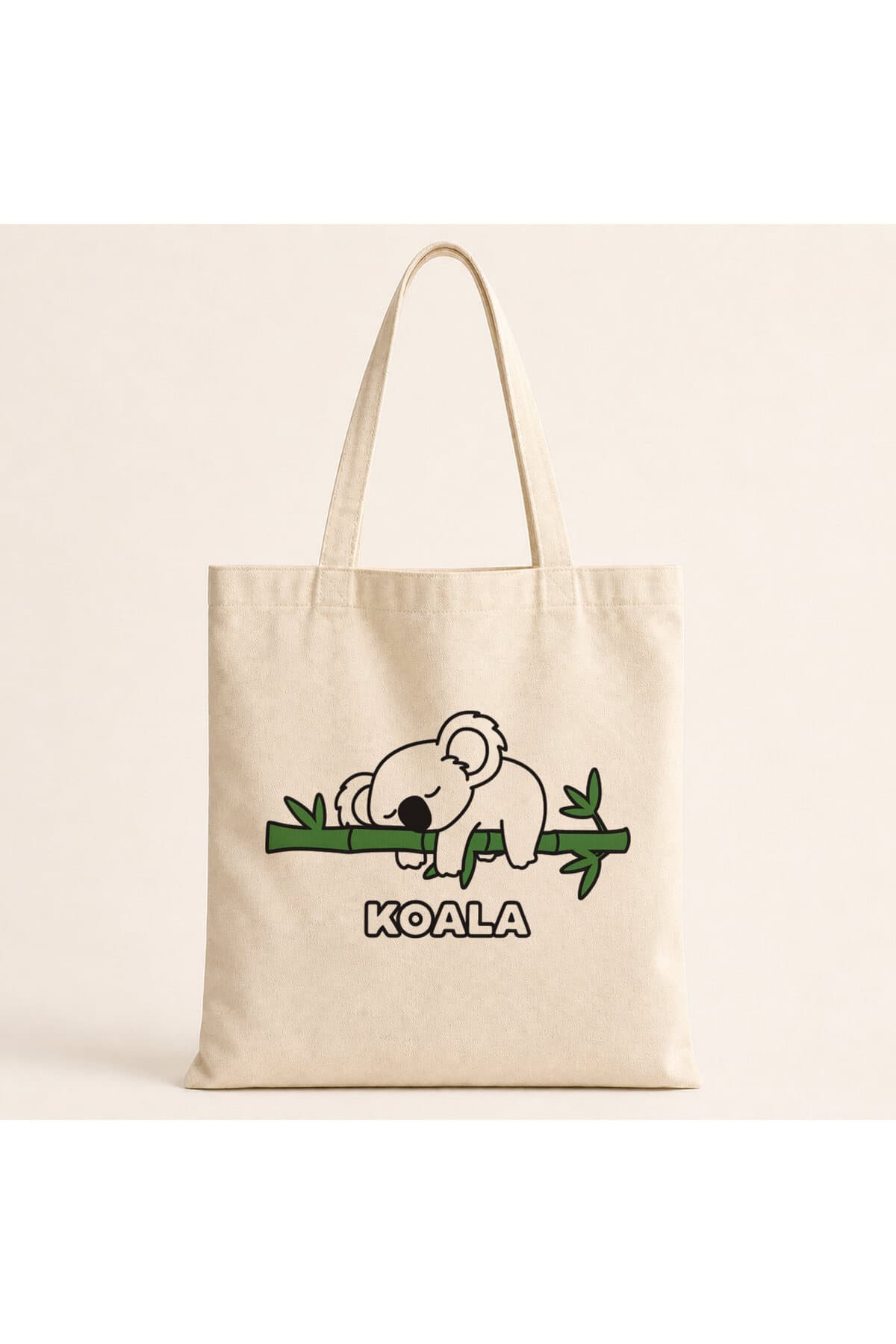 Koala Baskılı Bez Çanta Omuz Çantası