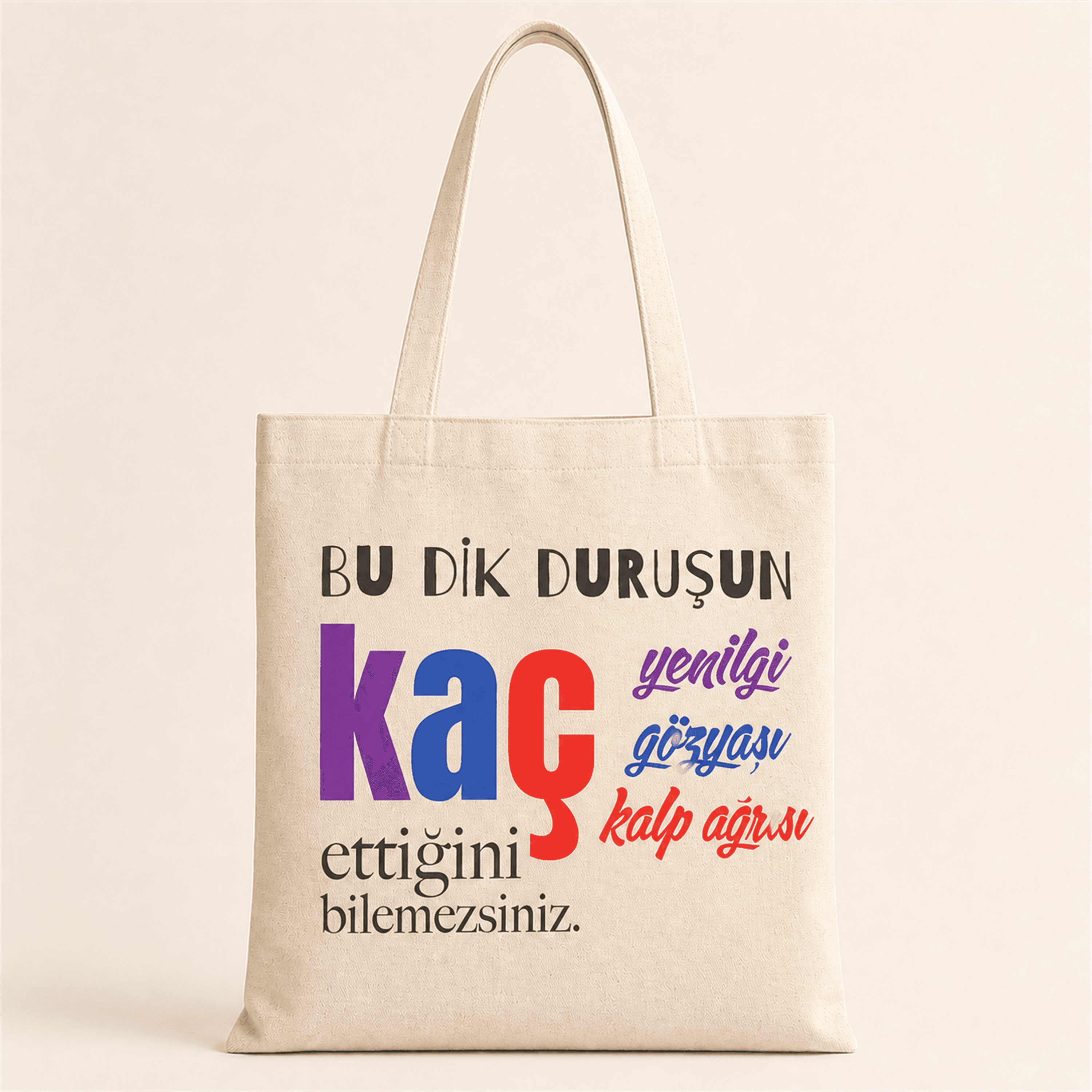 Bu Dik Duruşun Baskılı Bez Çanta Omuz Çantası