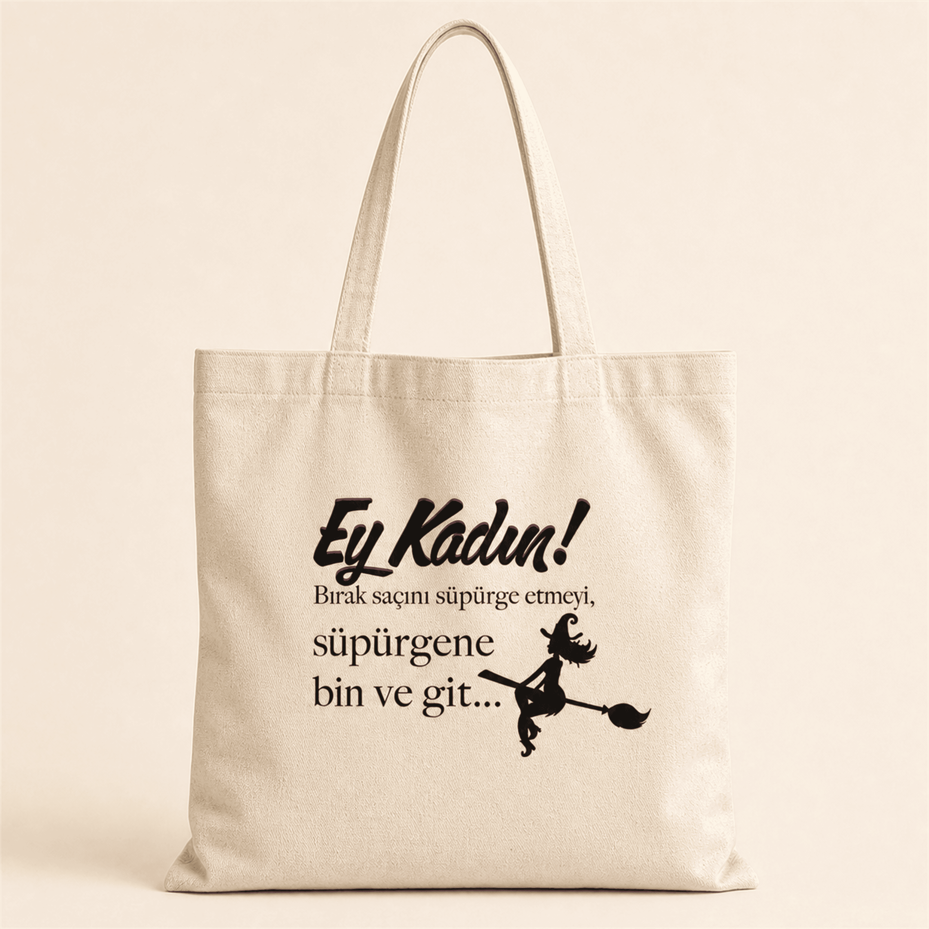 Ey Kadın Baskılı Bez Çanta Omuz Çantası