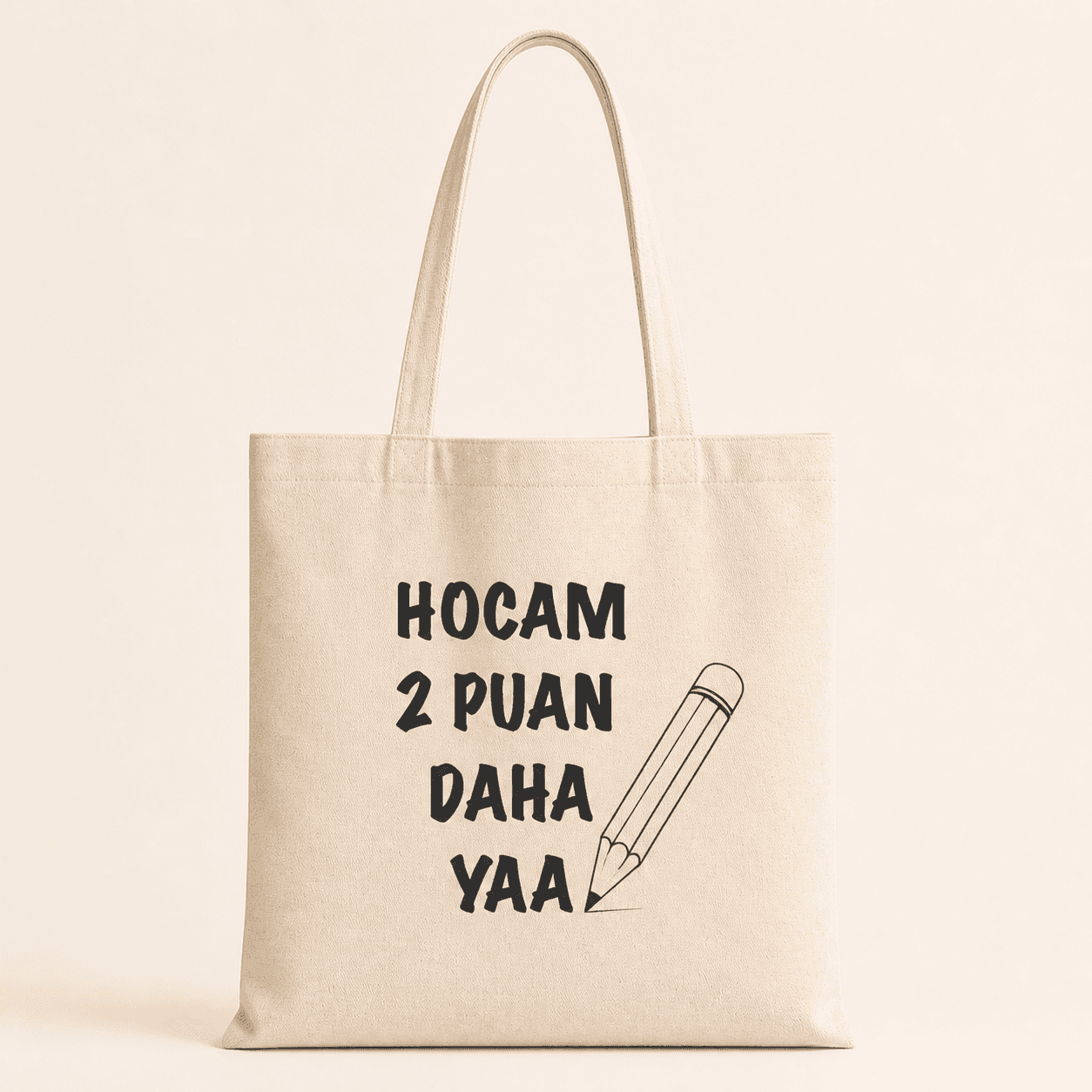 Hocam 2 Puan Daha Yaa Baskılı Bez Çanta Omuz Çantası