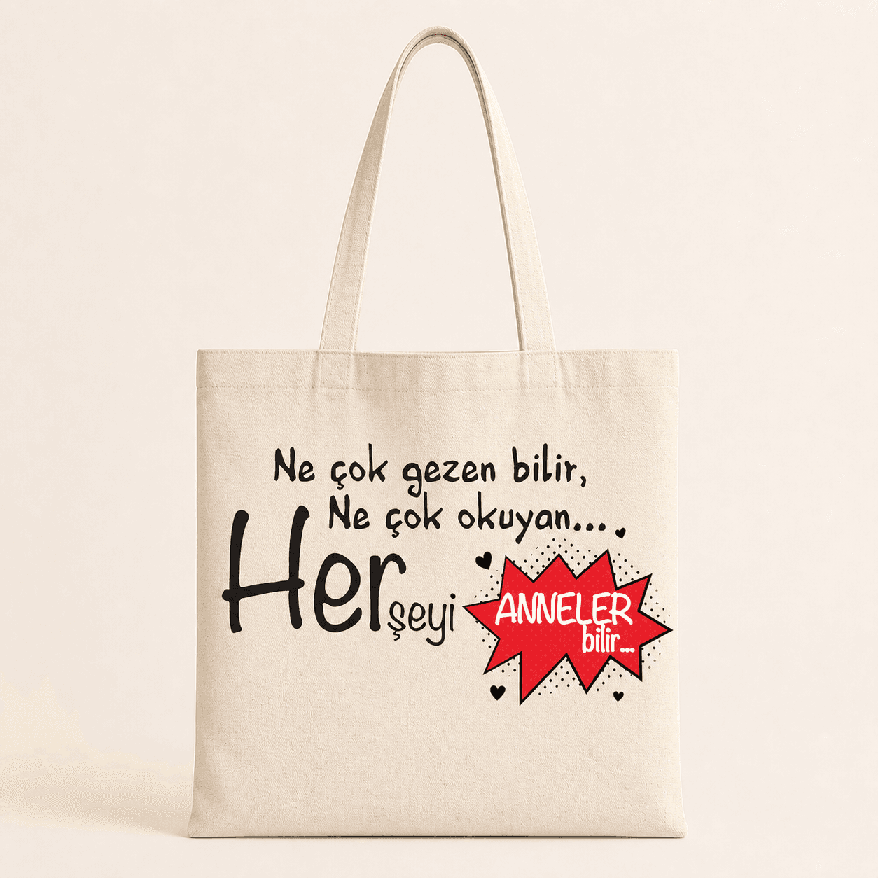Ne Çok Gezen Bilir Ne Çok Okuyan Baskılı Bez Çanta Omuz Çantası