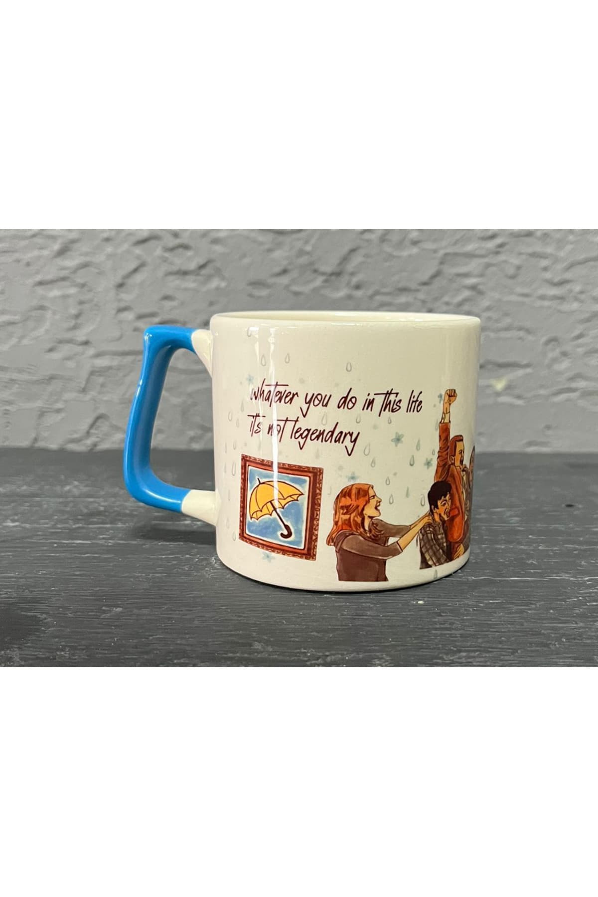 How I Met Your Mother Baskılı Mavi Kulplu Prime Kupa - Anneye Hediye Bardak Fincan Mug