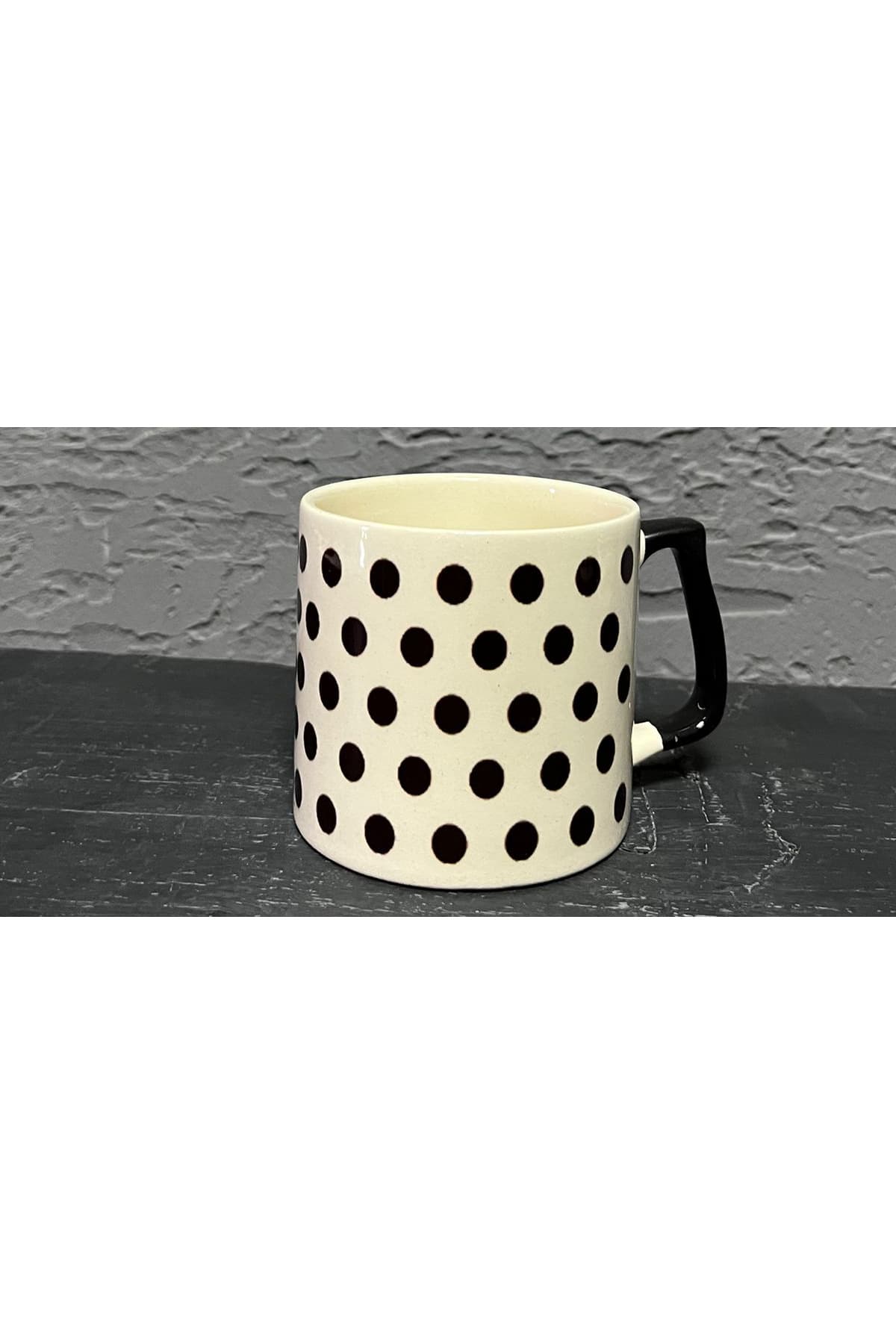 Noktasal Desenli Baskılı Mavi Kulplu Prime Kupa Bardak Fincan Mug