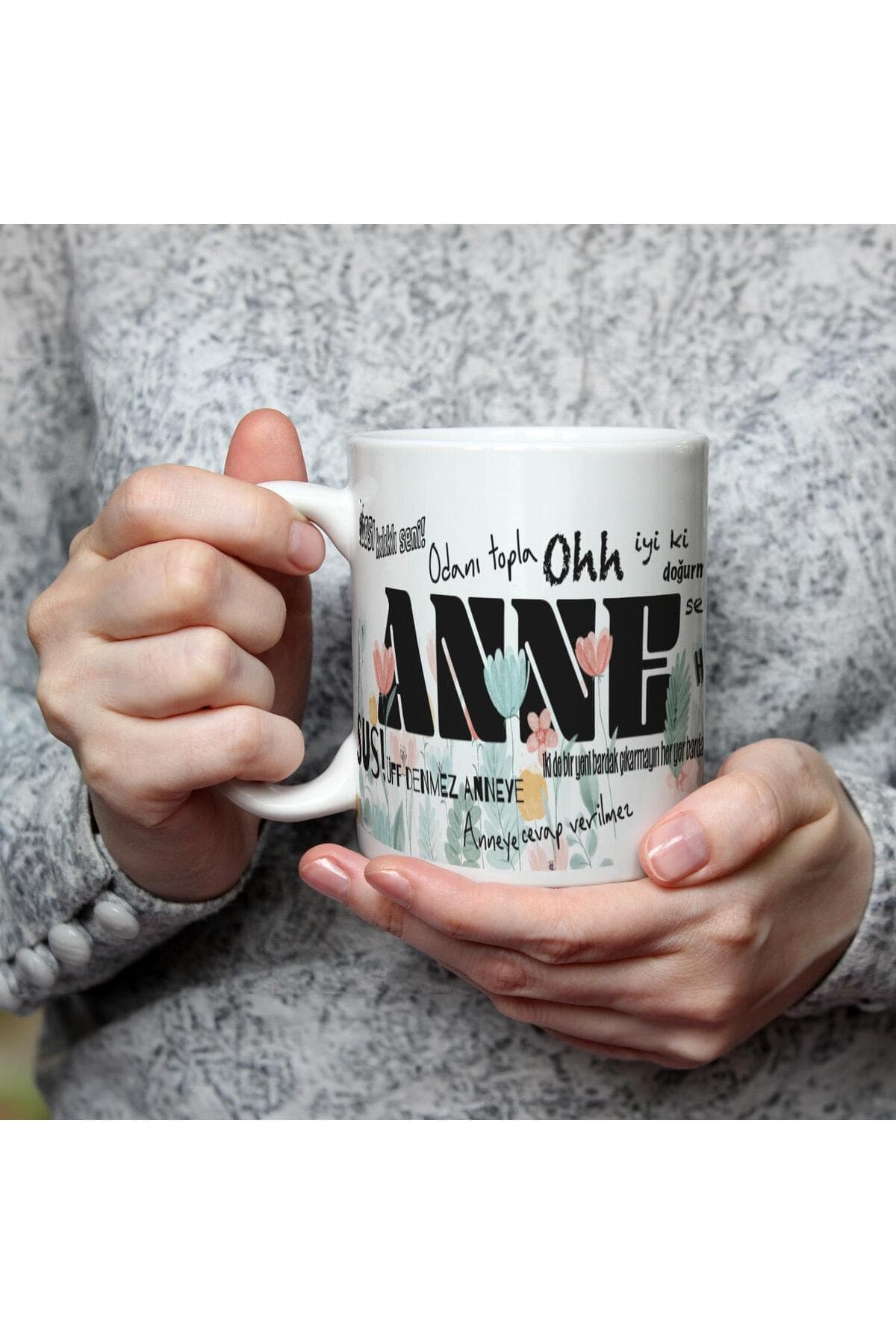 Anne Sözleri Tam Tur Baskılı Beyaz Kupa - Anneye Hediye Bardak Fincan Mug