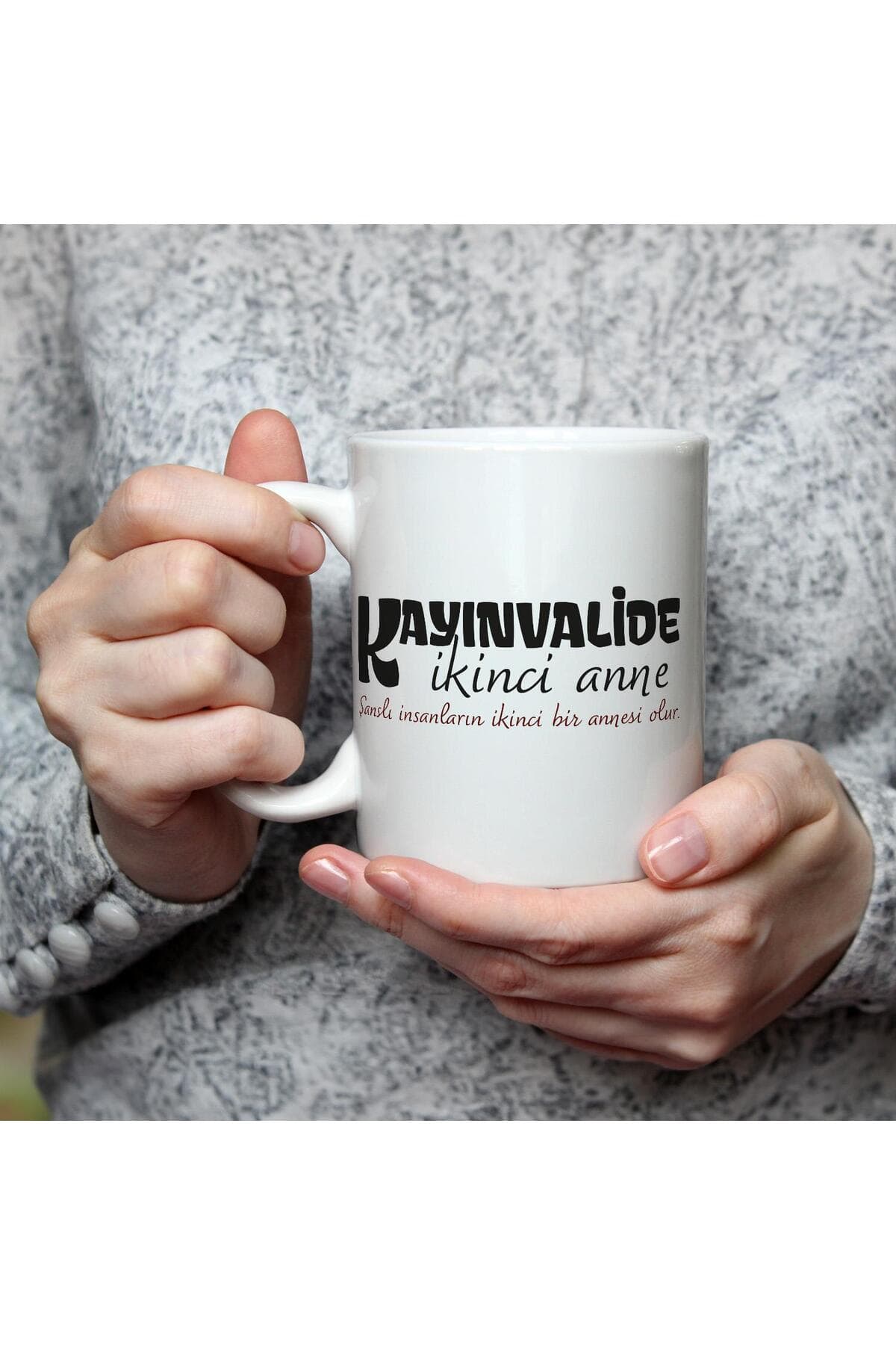 Kayınvalide İkinci Anne Baskılı Beyaz Kupa - Anneye Hediye Bardak Fincan Mug