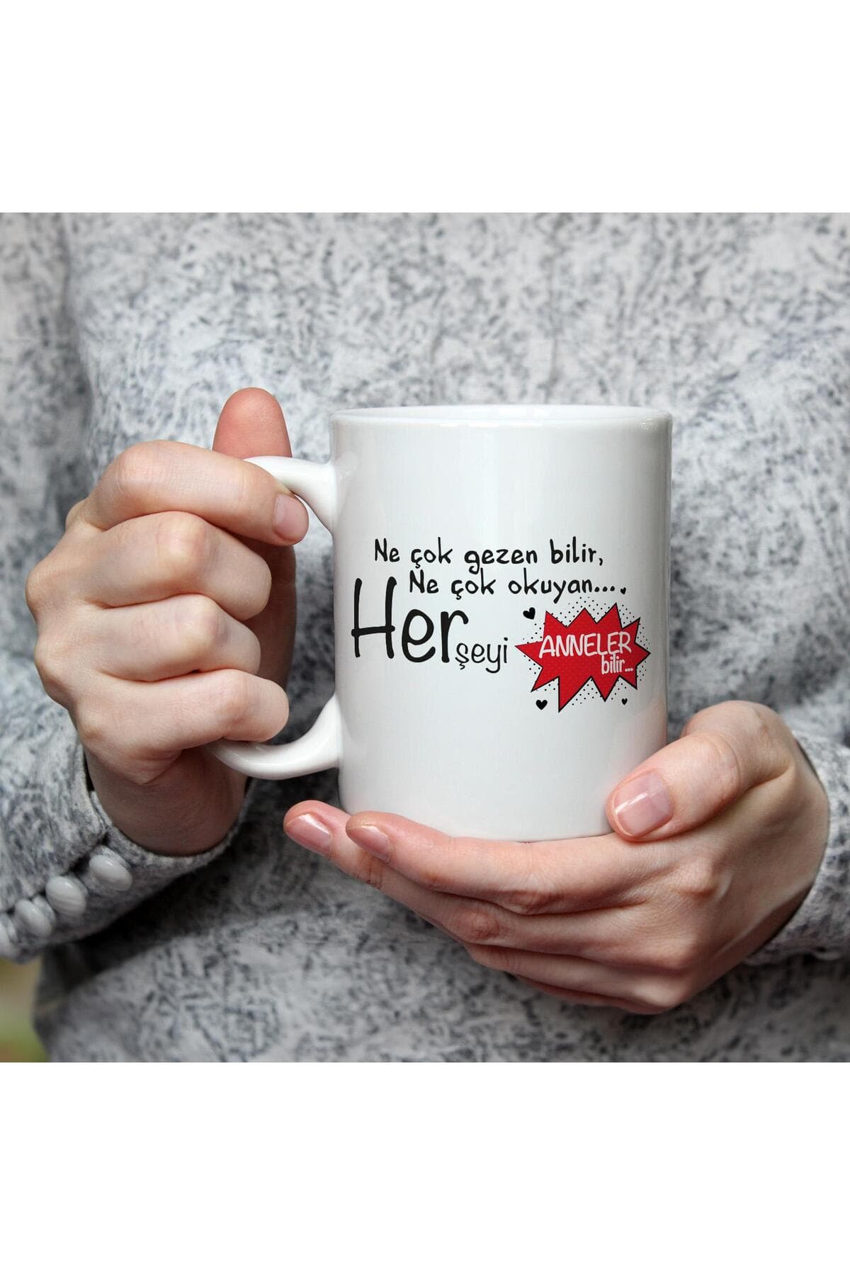 Ne Çok Gezen Bilir Ne Çok Okuyan Baskılı Beyaz Kupa Bardak Fincan Mug
