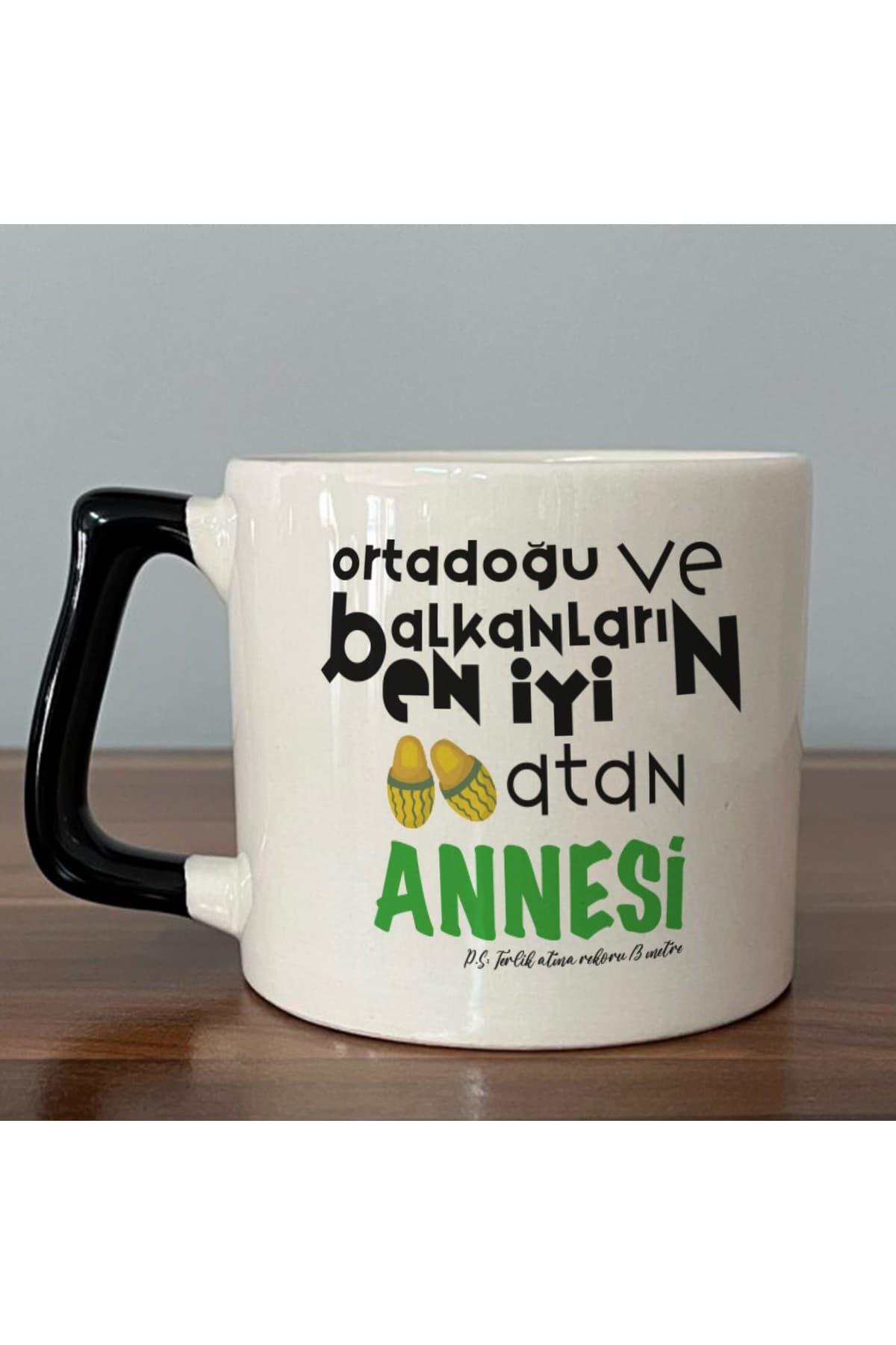 Ortadoğu ve Balkanları En İyi Baskılı Siyah Kulplu Prime Kupa Bardak Fincan Mug