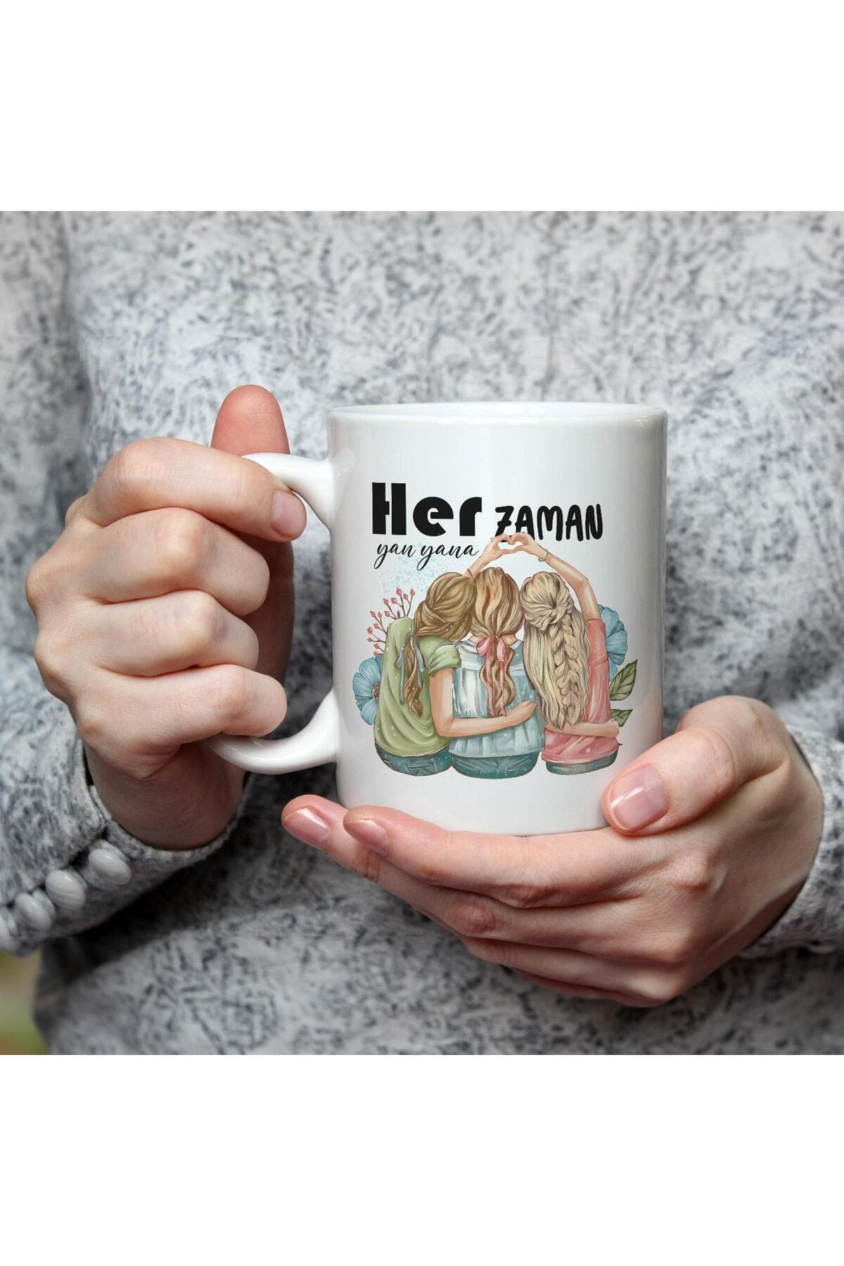 Her Zaman Yanyana Baskılı Beyaz Kupa Bardak Fincan Mug