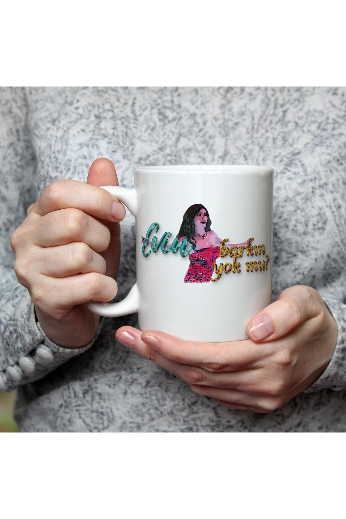 Evin Barkın Yok Mu? Baskılı Beyaz Kupa Bardak Fincan Mug