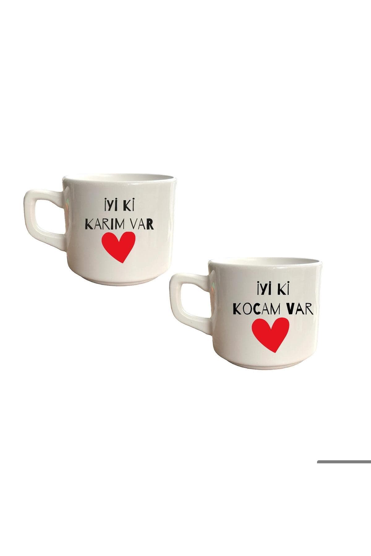 İyi Ki Kocam Var, Iyi Ki Karım Var Baskılı 2'li Set Kupa - Sevgiliye Hediye Bardak Fincan Mug