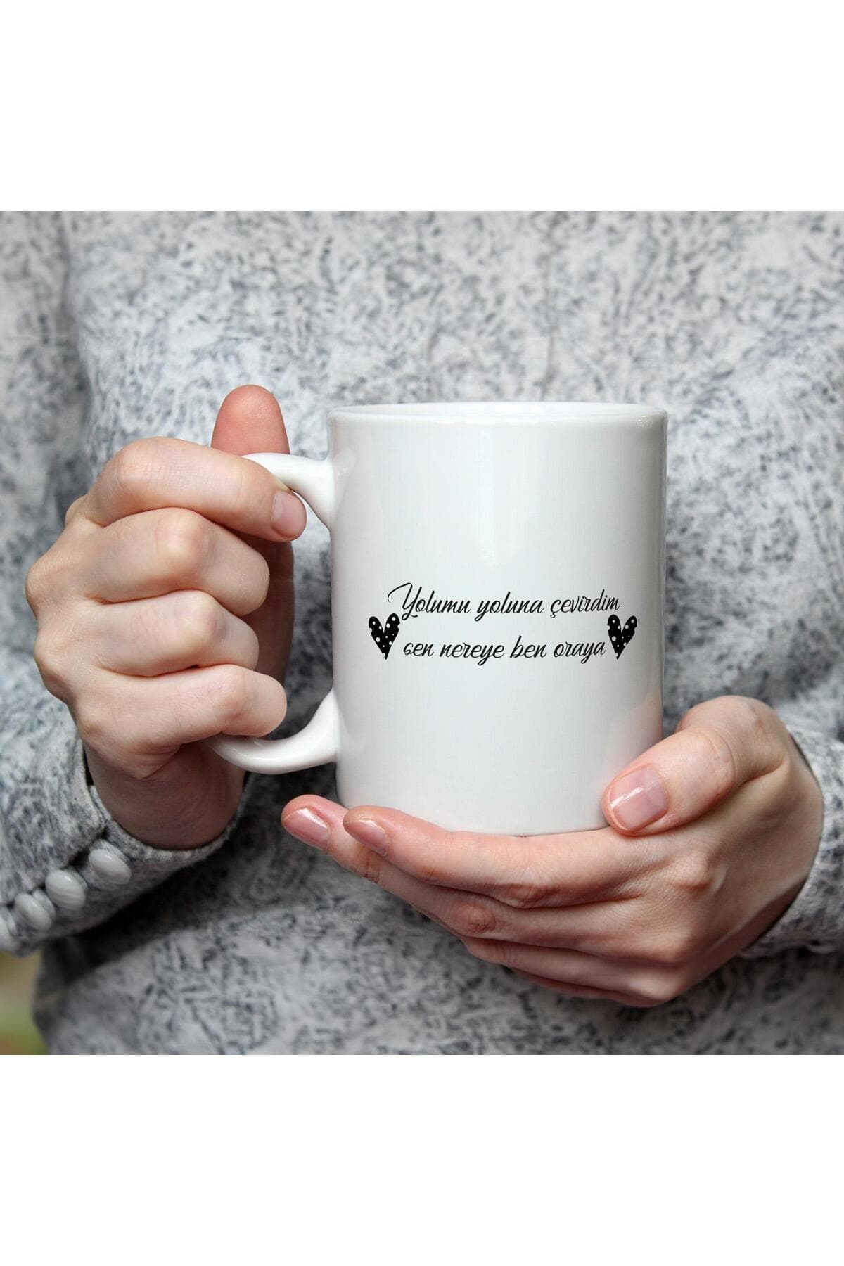 Yolumu Yoluna Çevirdim Baskılı Beyaz Kupa Bardak Fincan Mug