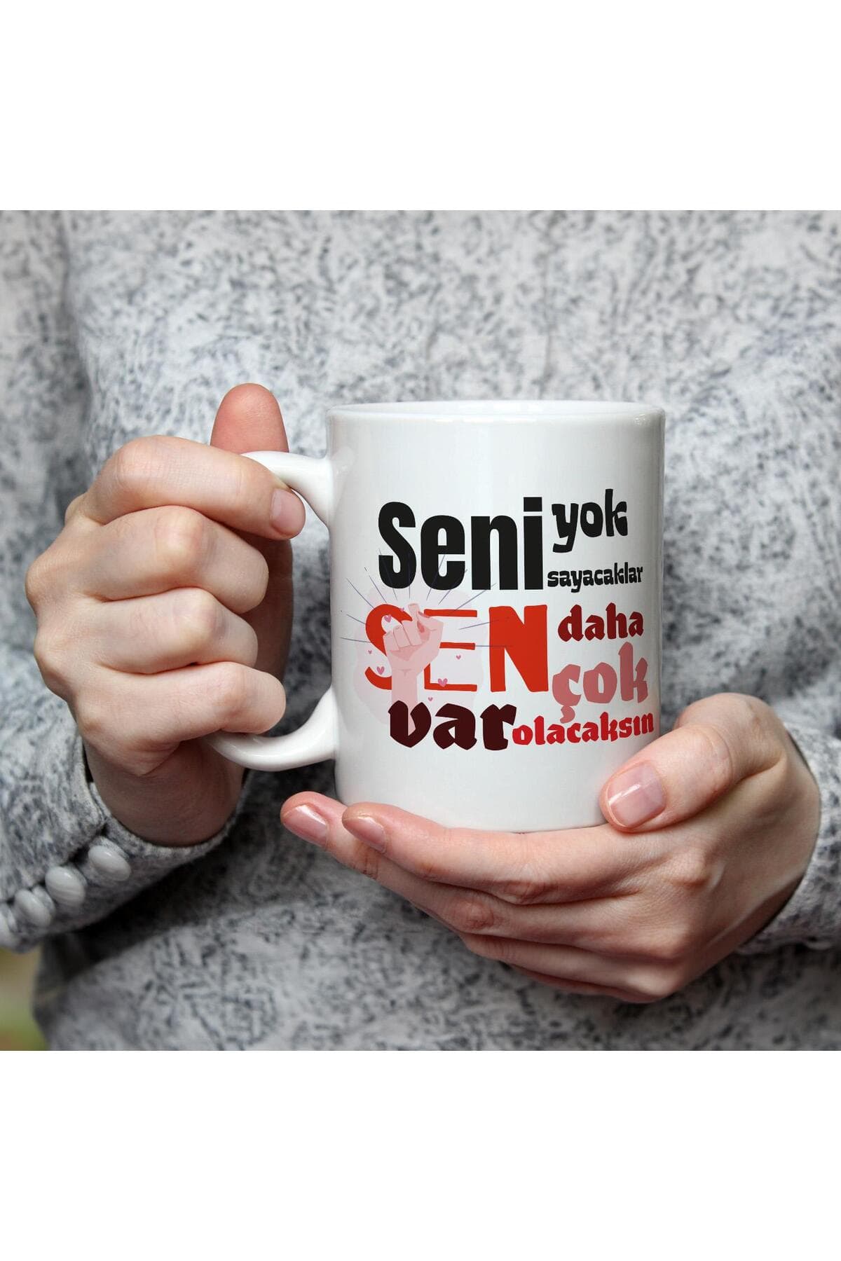 Seni Yok Sayacaklar Baskılı Beyaz Kupa - Kadınlar Günü Hediyesi Bardak Fincan Mug
