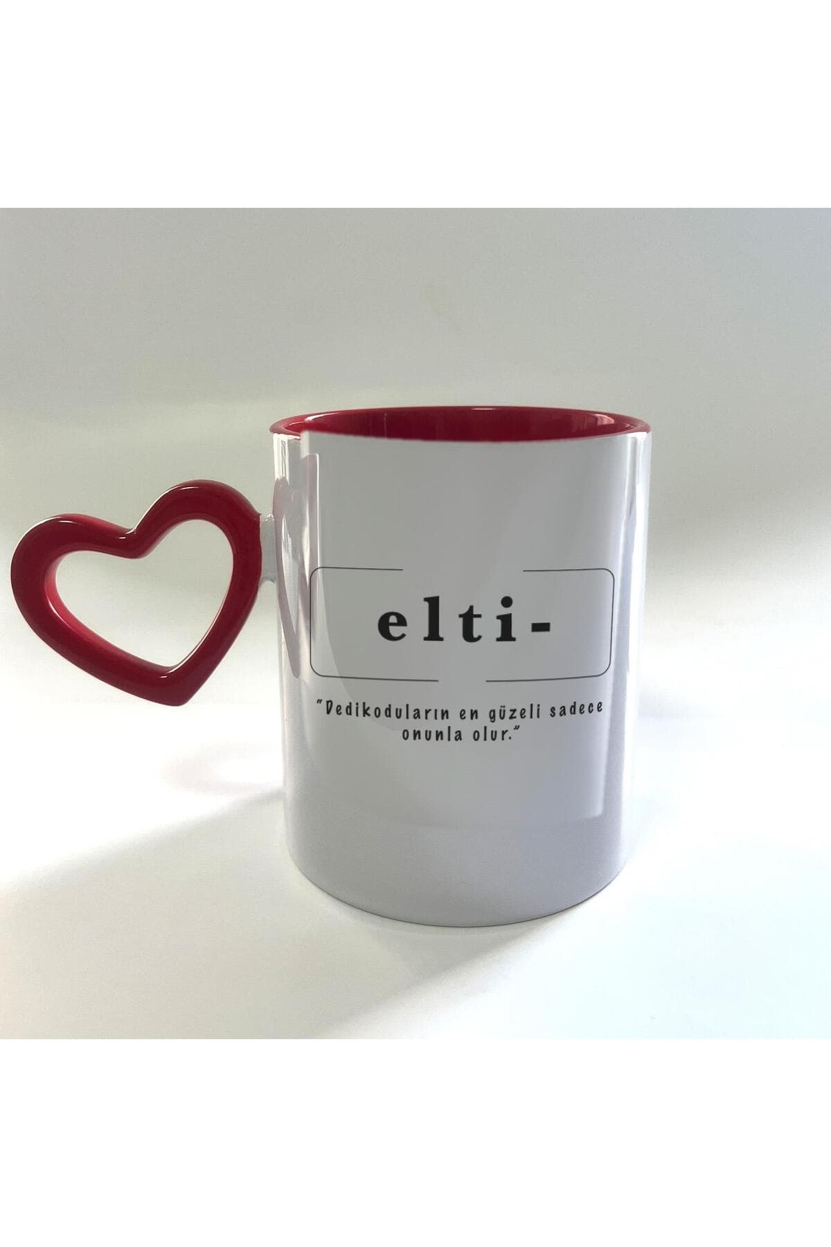 Elti Baskılı İçi ve Kulbu Renkli Mega Kupa - Eltiye Hediye Bardak Fincan Mug