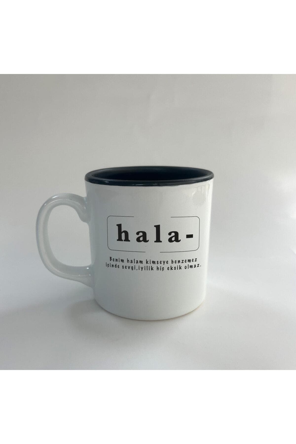 Hala Baskılı Siyah İçi Renkli Multi Kupa - Halaya Hediye Bardak Fincan Mug