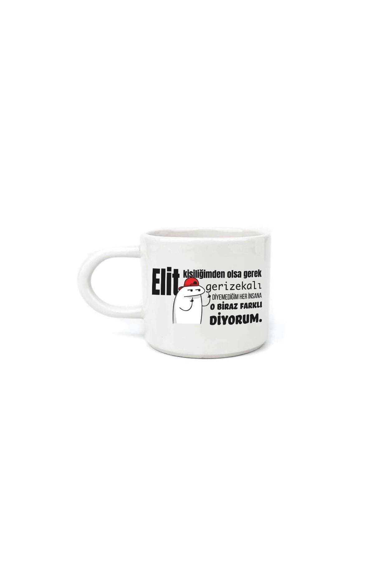 Elit Kişiliğimden Olsa Gerek Baskılı Beyaz Kulplu U Kupa Bardak Fincan Mug