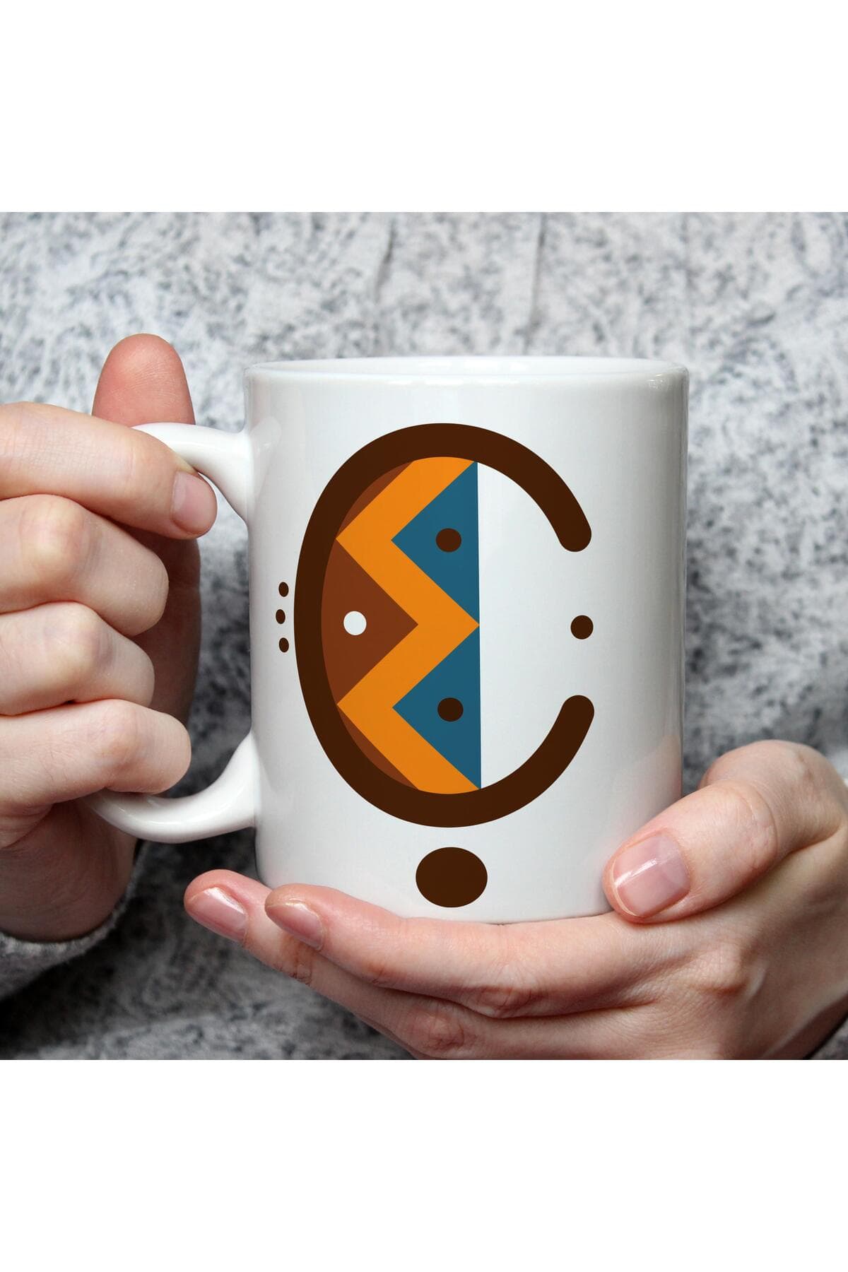 Safari Ç Harf Baskılı Beyaz Kupa Bardak Fincan Mug