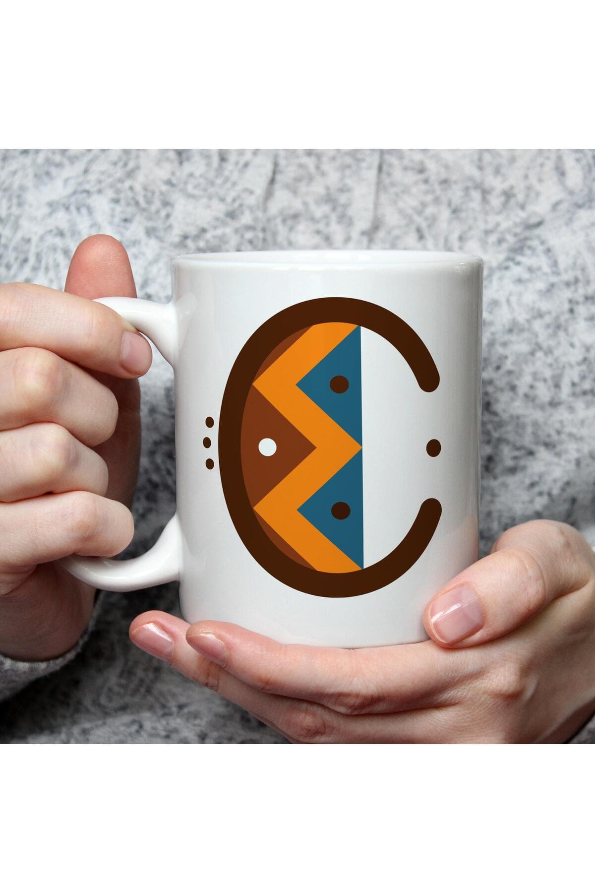 Safari C Harf Baskılı Beyaz Kupa Bardak Fincan Mug