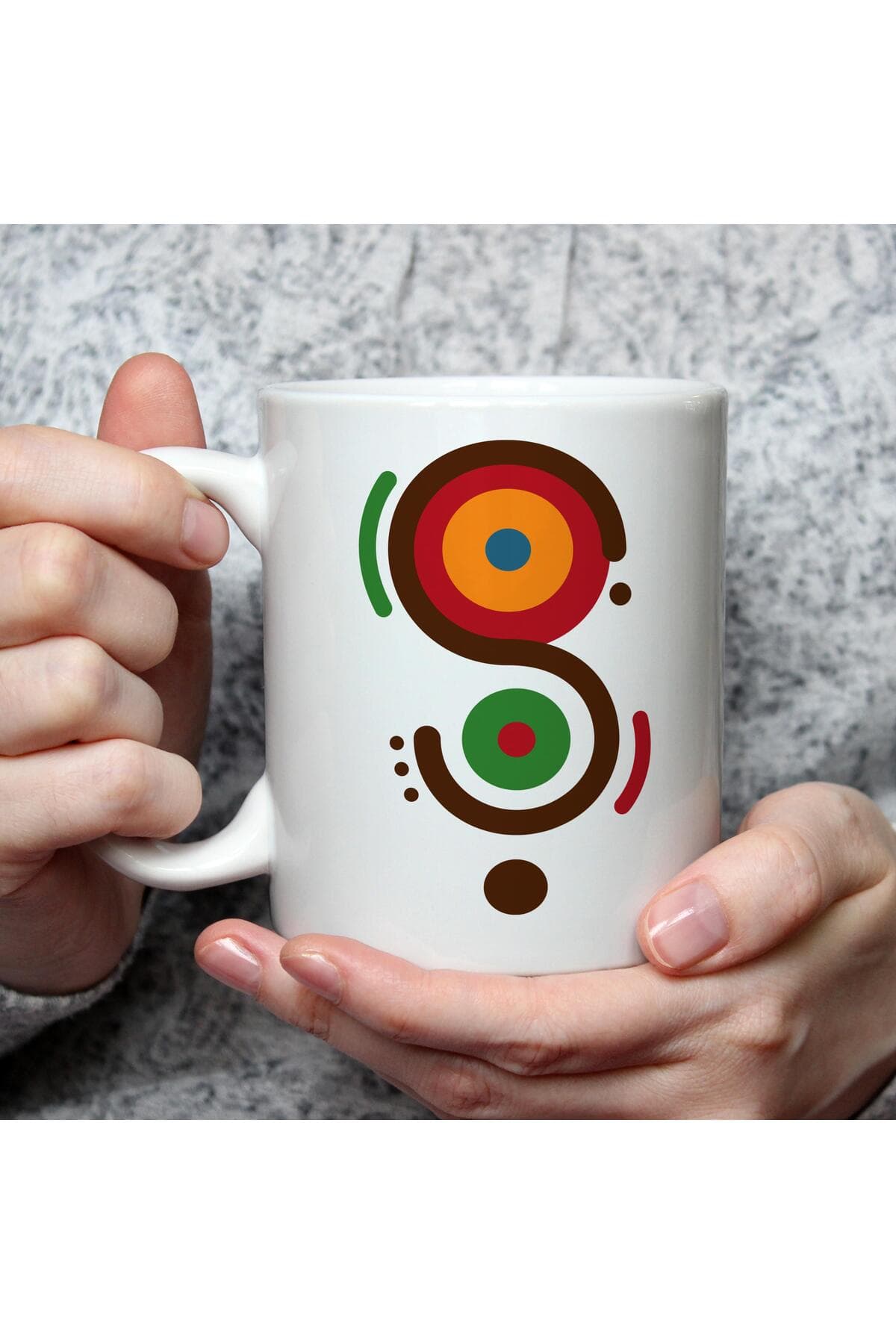 Safari Ş Harf Baskılı Beyaz Kupa Bardak Fincan Mug
