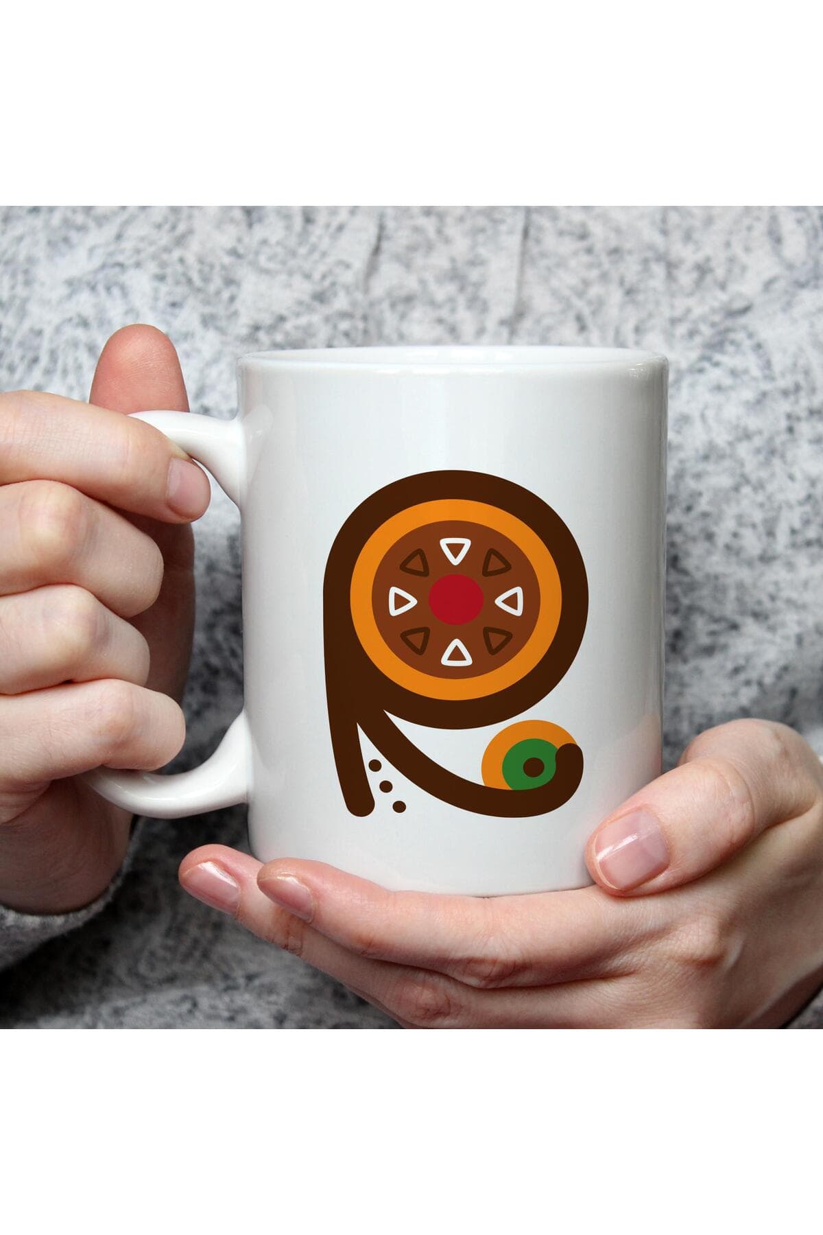 Safari R Harf Baskılı Beyaz Kupa Bardak Fincan Mug