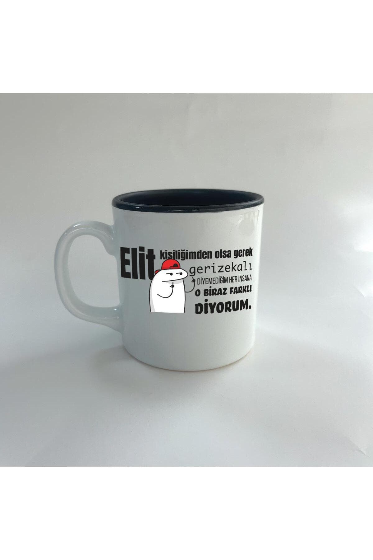 Elit Kişiliğimden Olsa Gerek Baskılı Siyah İçi Renkli Multi Kupa Bardak Fincan Mug