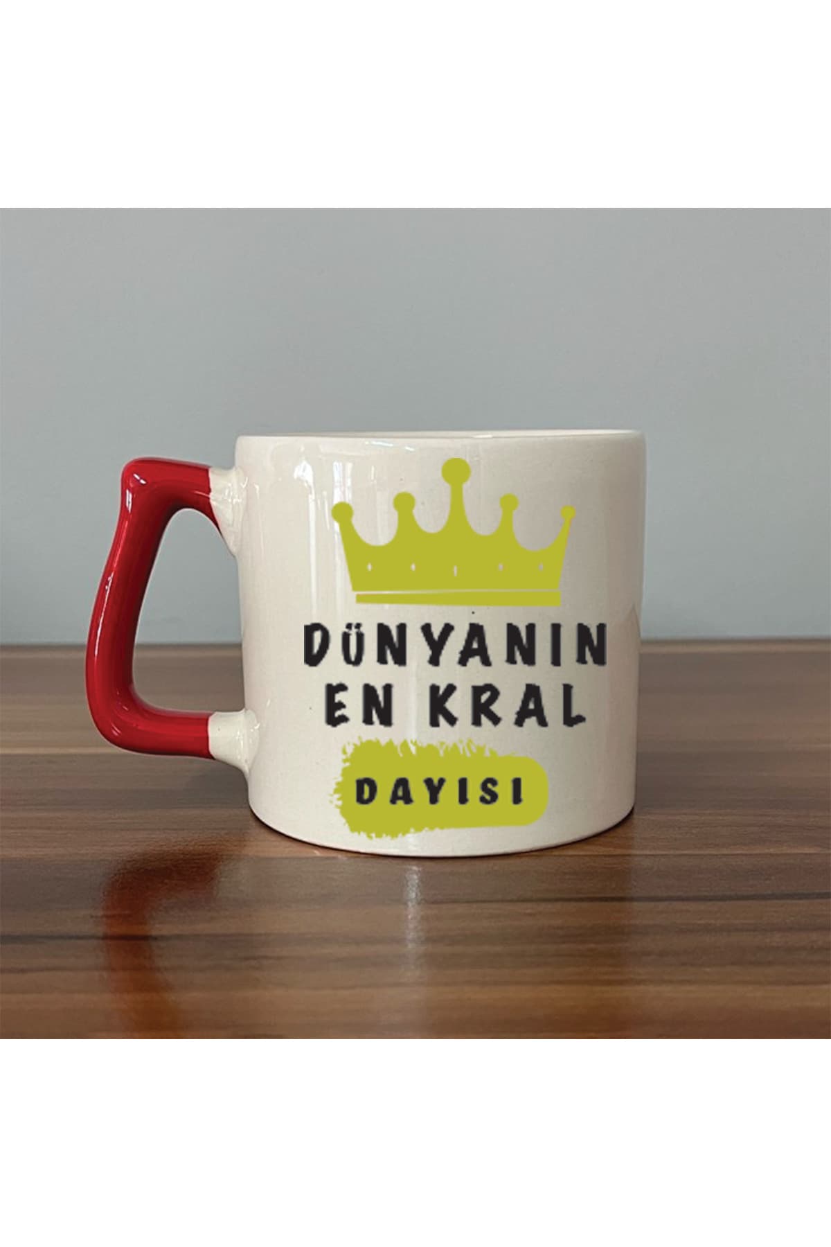 DÜNYANIN EN KRAL DAYISI Kırmızı Kulplu Prime Babalar Günü Hediyesi Kupa