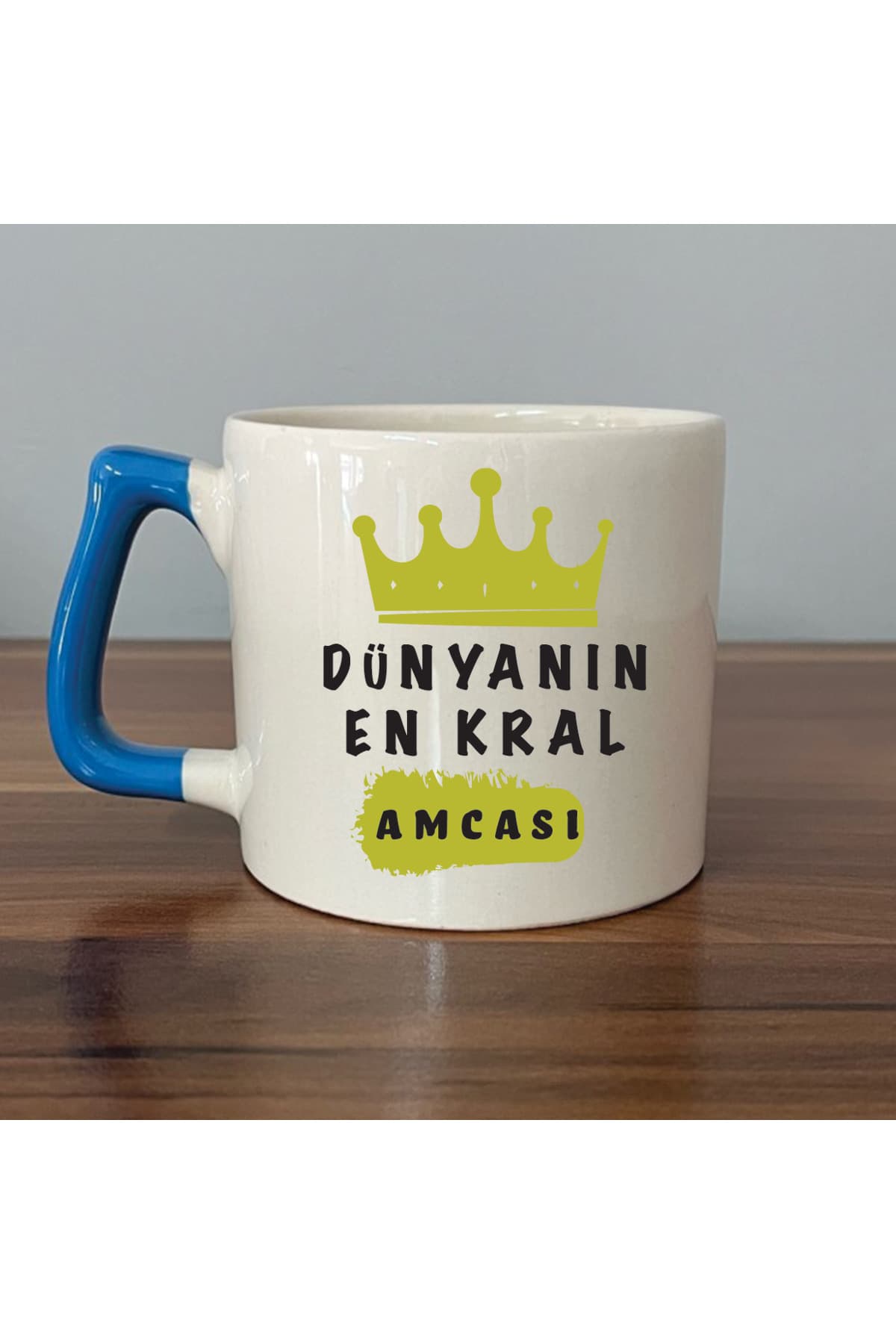 DÜNYANIN EN KRAL AMCASI Mavi Kulplu Prime Babalar Günü Hediyesi Kupa