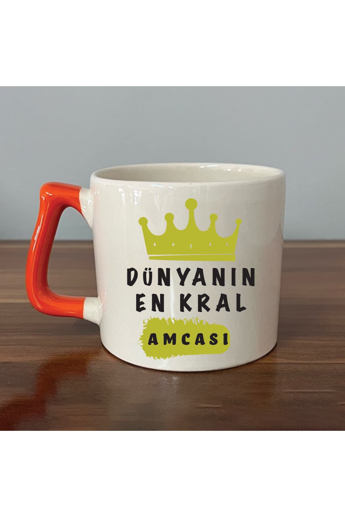 DÜNYANIN EN KRAL AMCASI Turuncu Kulplu Prime Babalar Günü Hediyesi Kupa