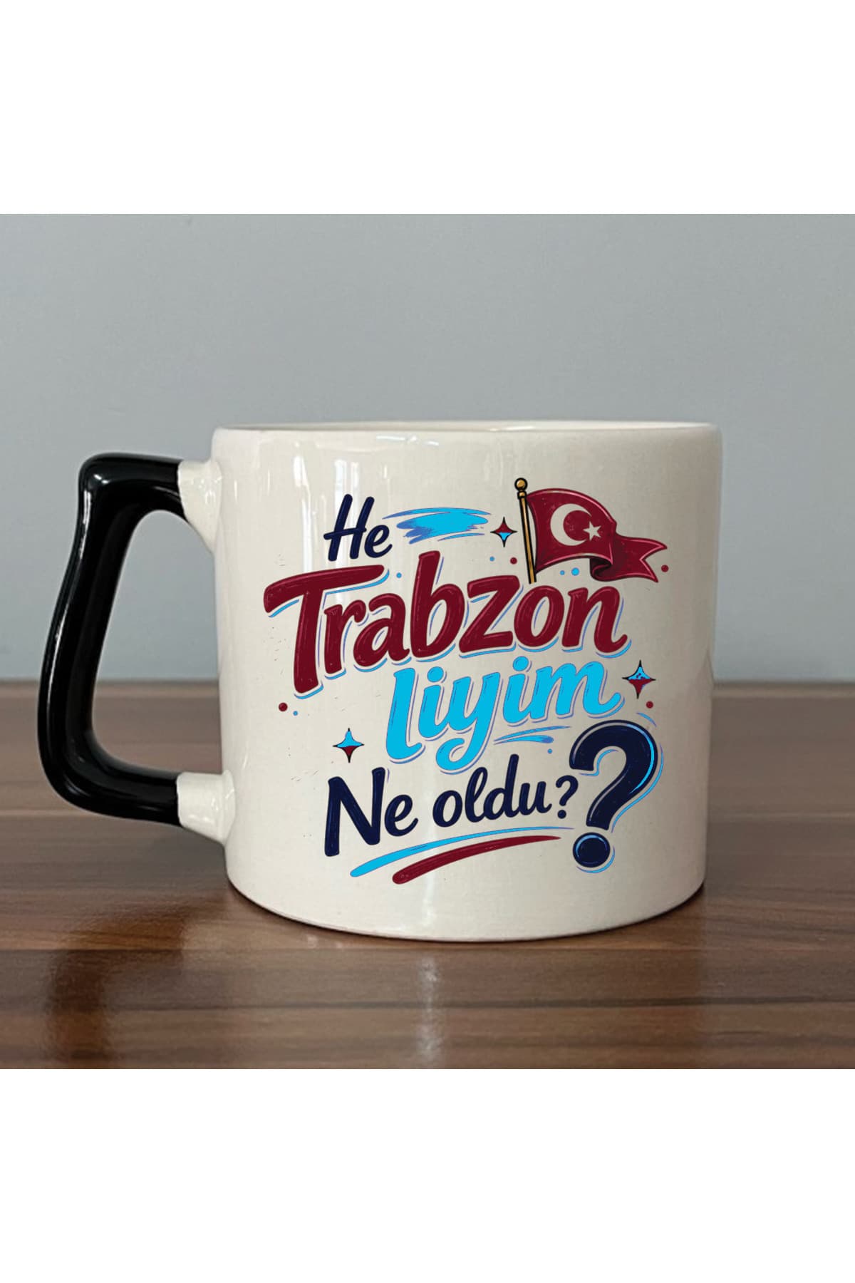 HEE TRABZONLİYİM NE OLDU? Siyah Kulplu Prime Mizahi Hediyesi Kupa