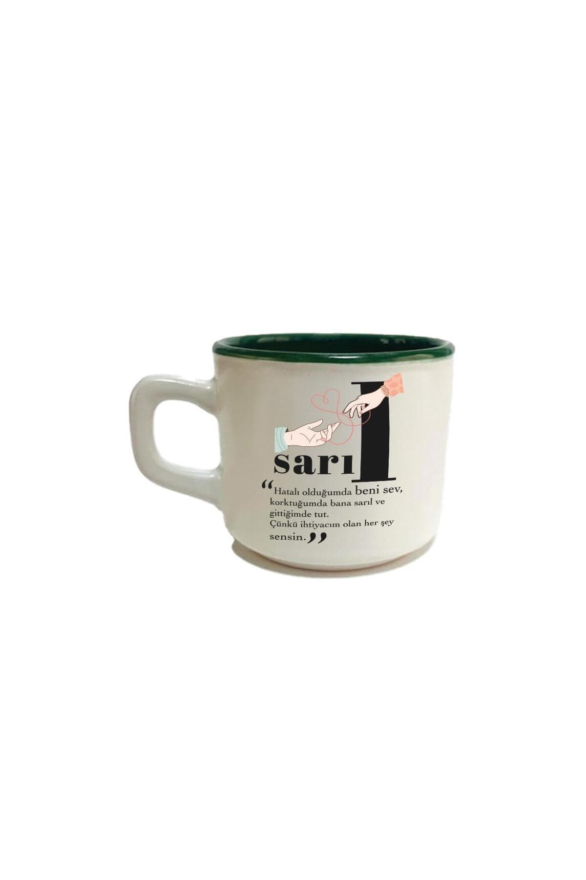Sarıl Baskılı Yeşil İçi Renkli Venüs Kupa Bardak Fincan Mug