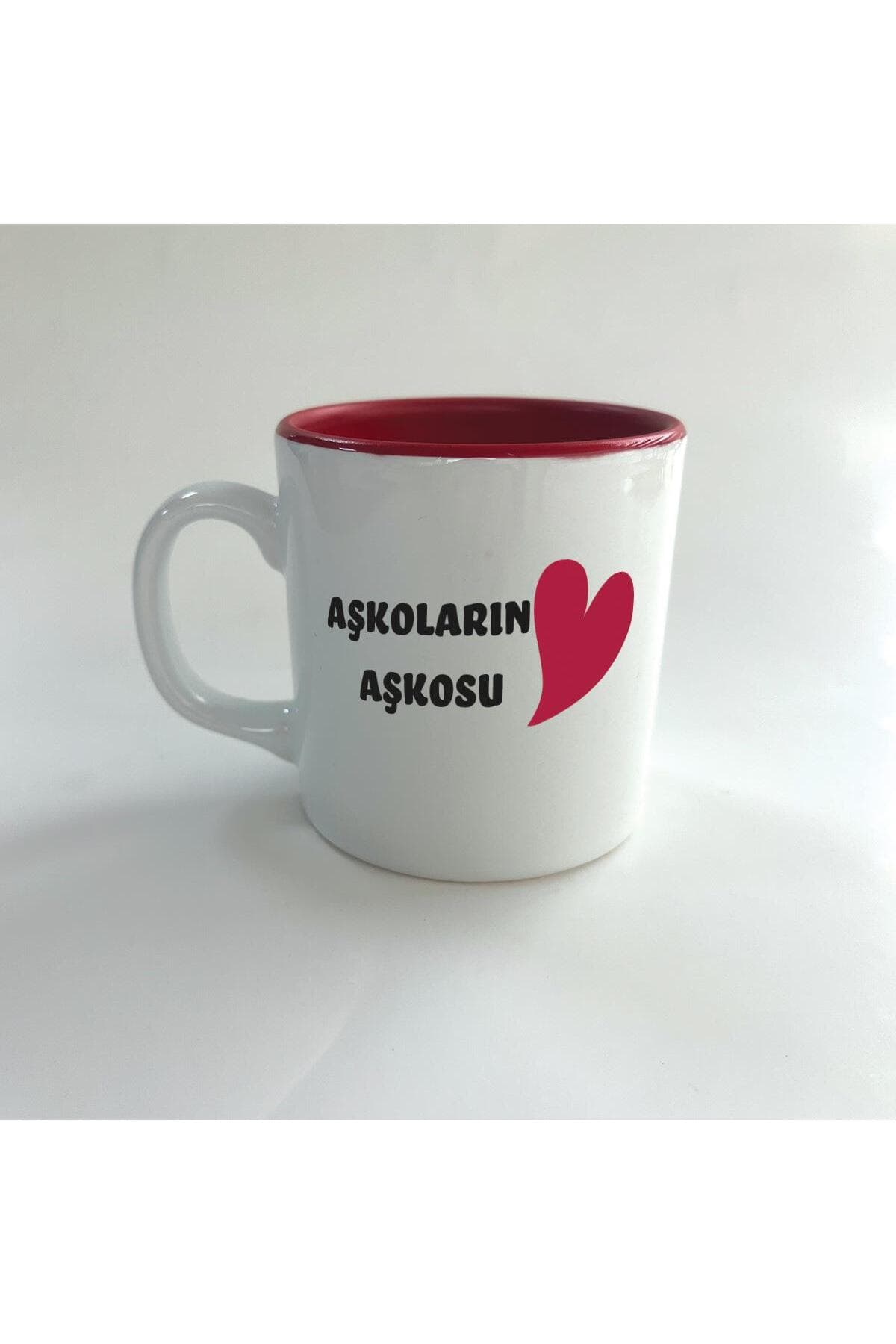 Aşkoların Aşkosu Baskılı İçi Renkli Multi Kupa - Sevgililer Günü Hediyesi Bardak Fincan Mug