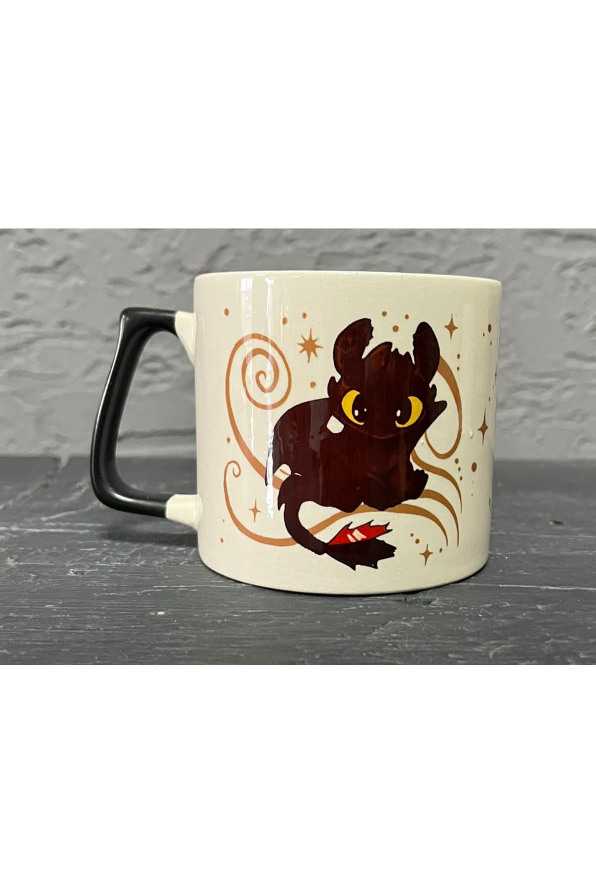 Ejderhanı Nasıl Eğitirsin -DişsizBeyaz Kulplu Prime Sevgililer Günü Hediyesi Bardak Kupa Fincan MUG