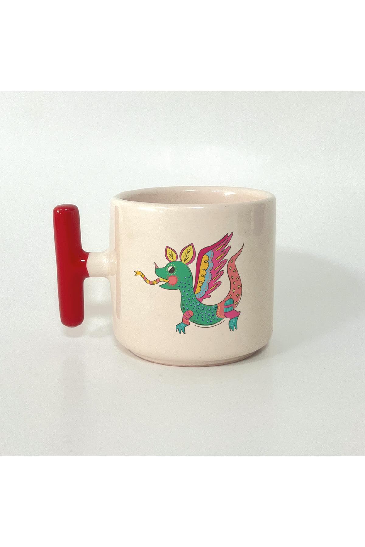 Ejderha Baskılı Kulplu T Kupa Bardak Fincan Mug