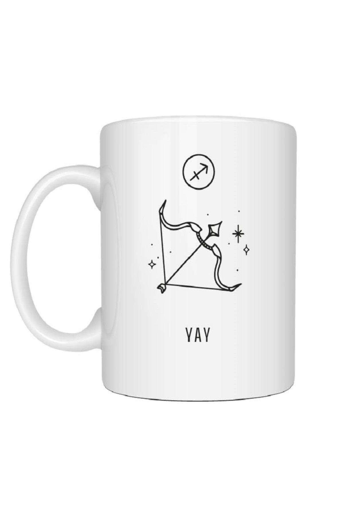 Kişiye Özel Yay Burcu ve İsimli Baskılı Beyaz Kupa Bardak Fincan Mug