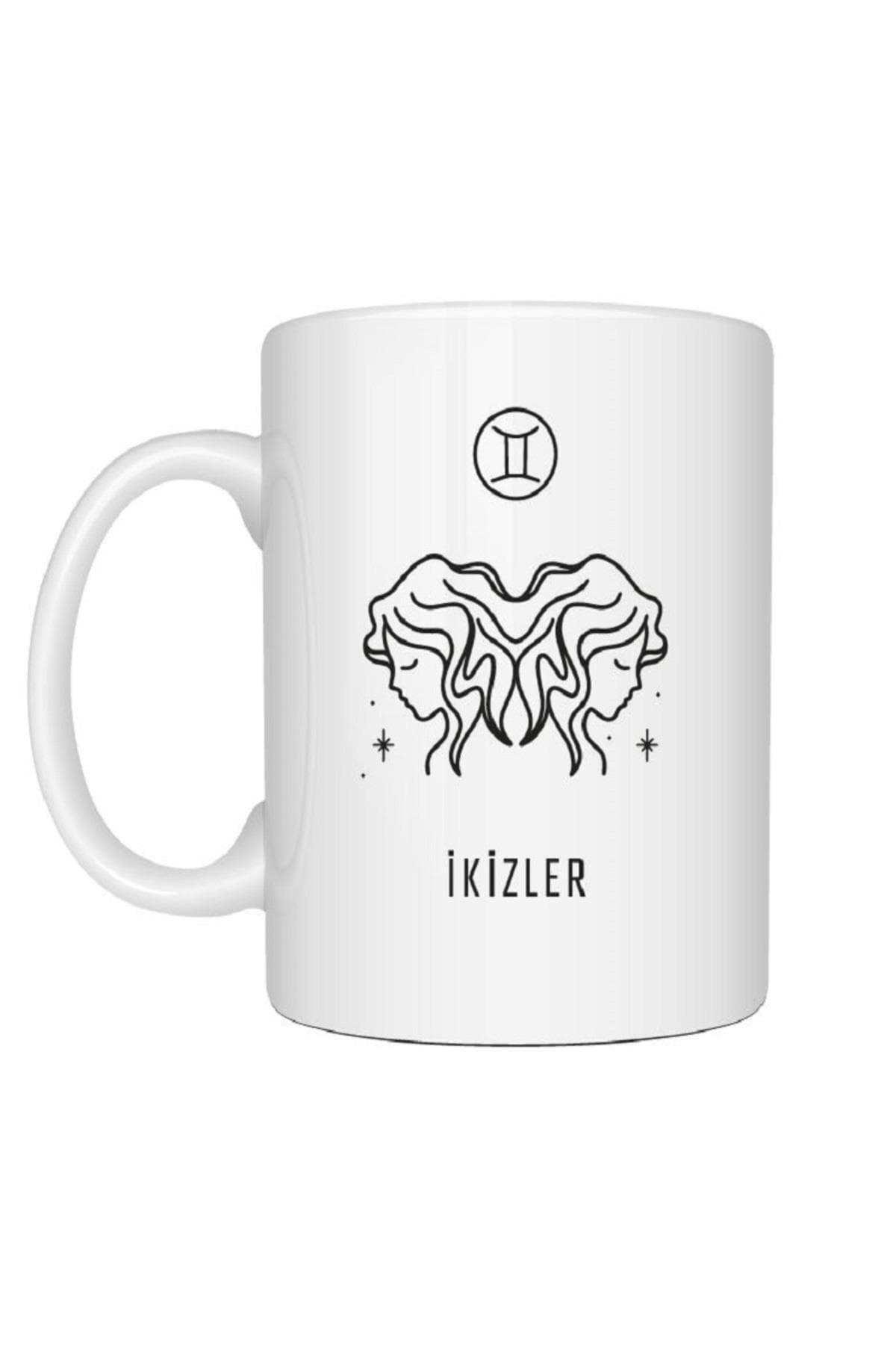Kişiye Özel İkizler Burcu ve İsimli Baskılı Beyaz Kupa Bardak Fincan Mug